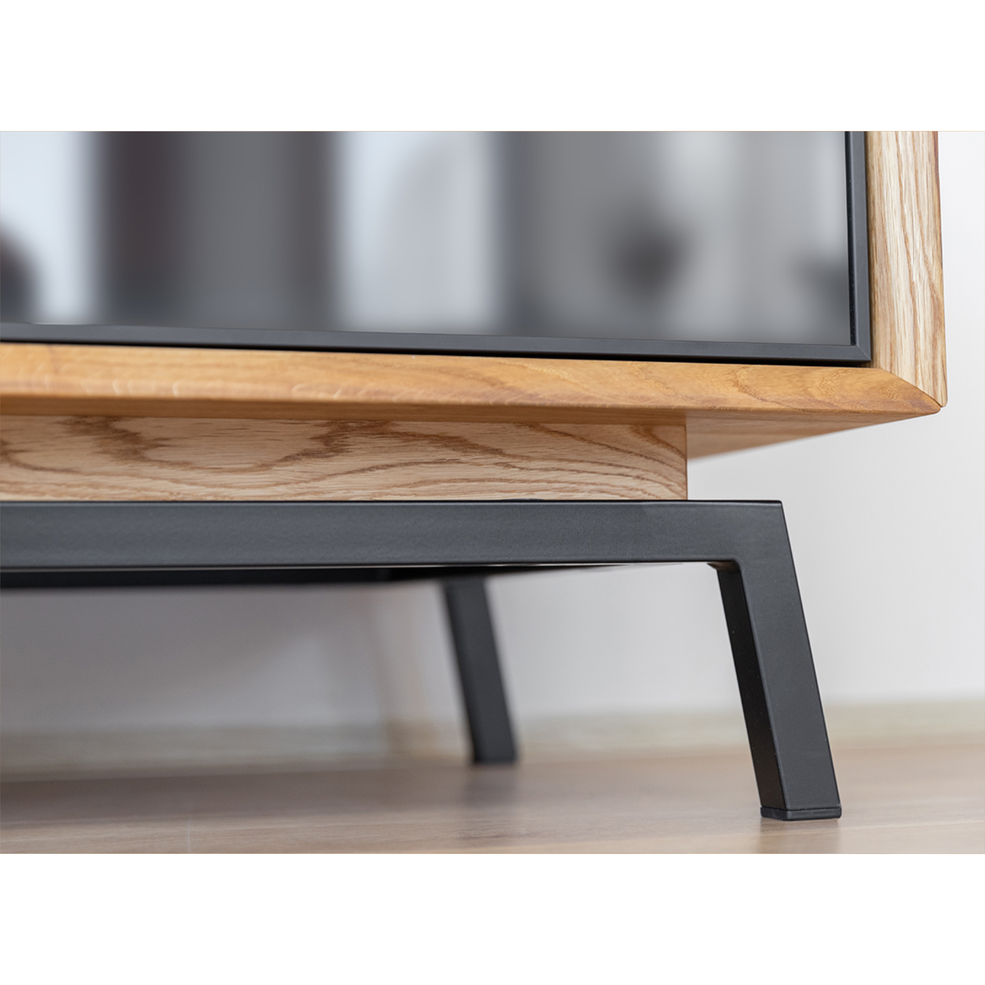 Komoda Modern Loft 120,50x45cm Sa Staklom, Materijal: Masivno Drvo Hrast