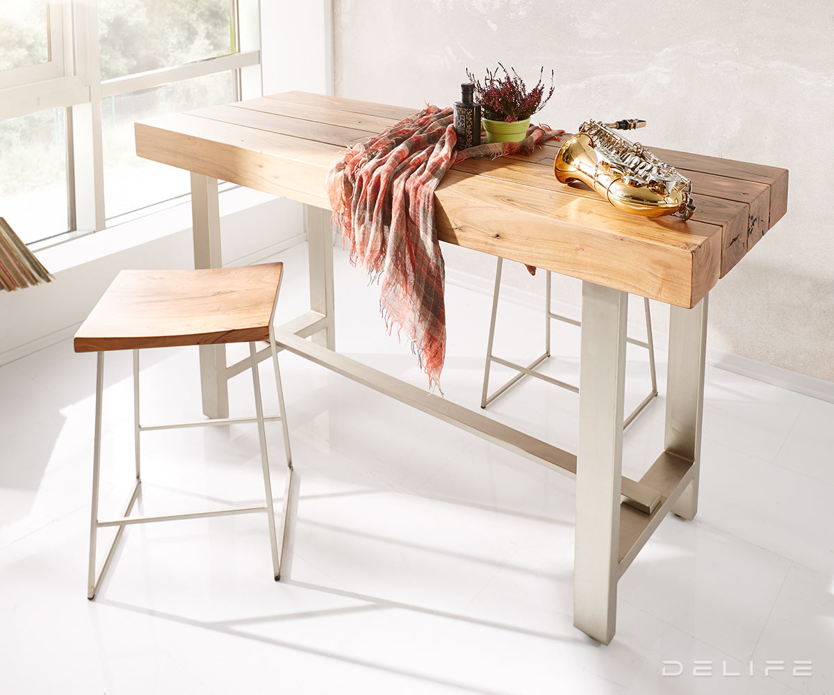 Barski stol Blokk 165x60cm, Materijal: Bagrem