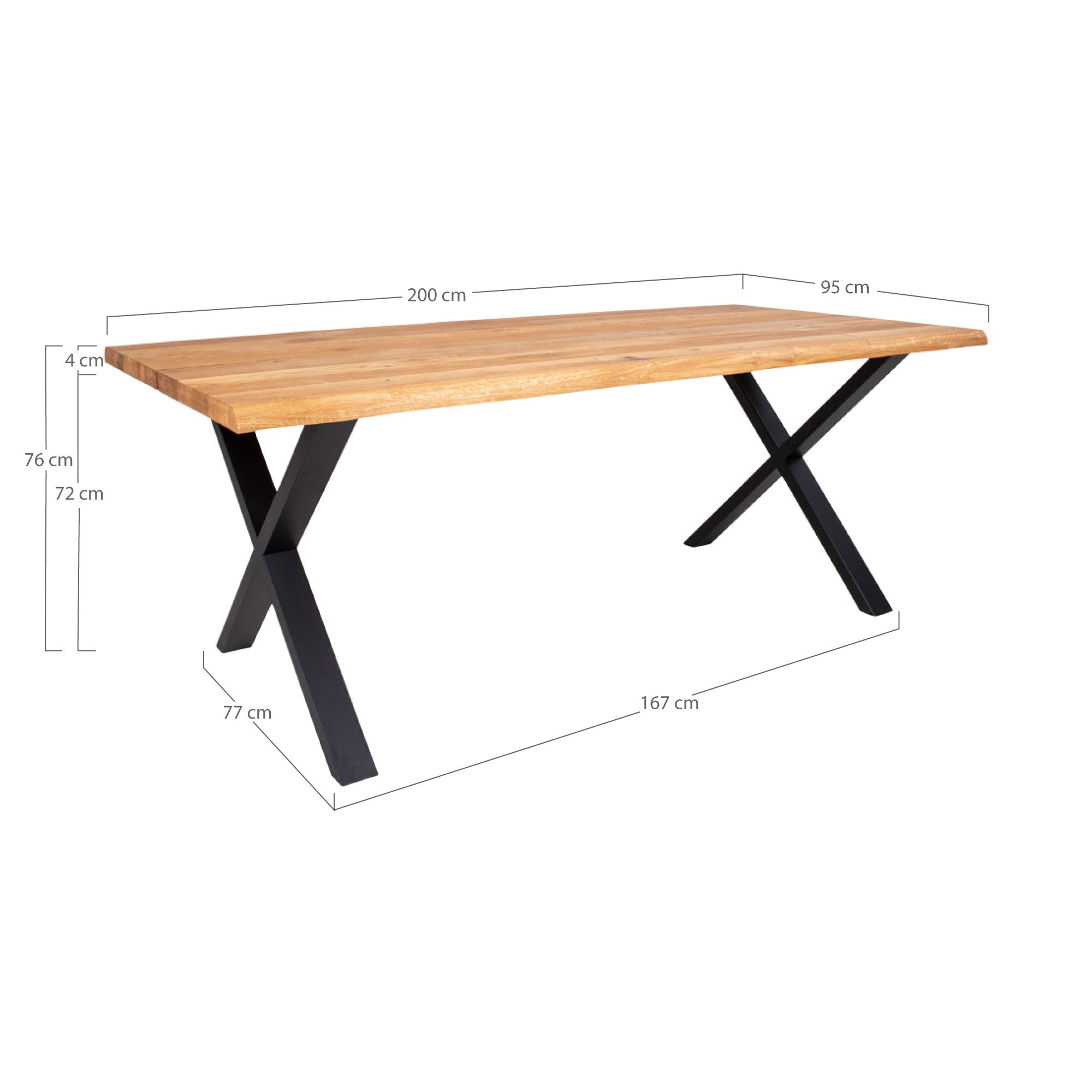 Fiksni stol Toulon 95x200x75cm, Materijal: Hrast