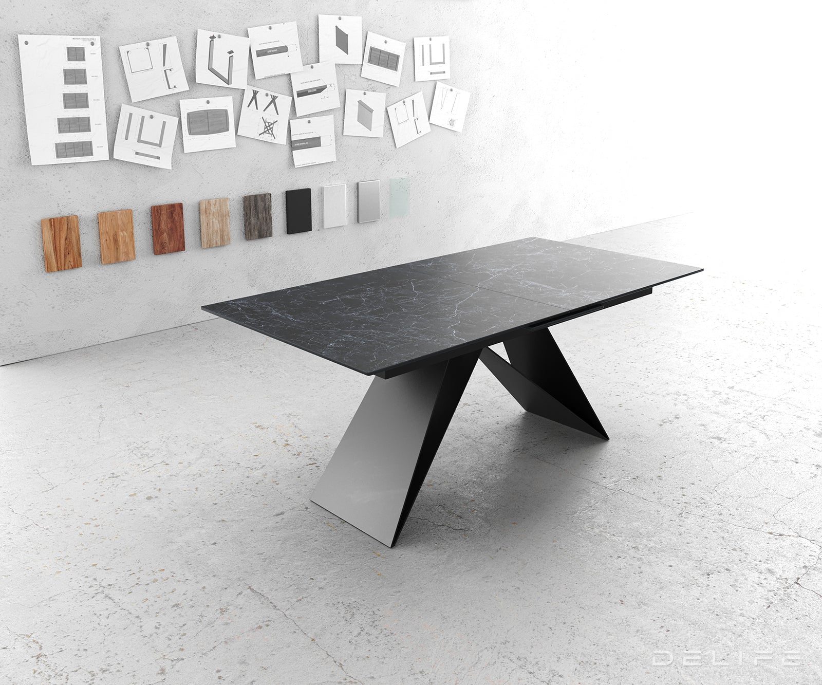 Produljivi stol Edge 180/220x100cm, Materijal: Keramika