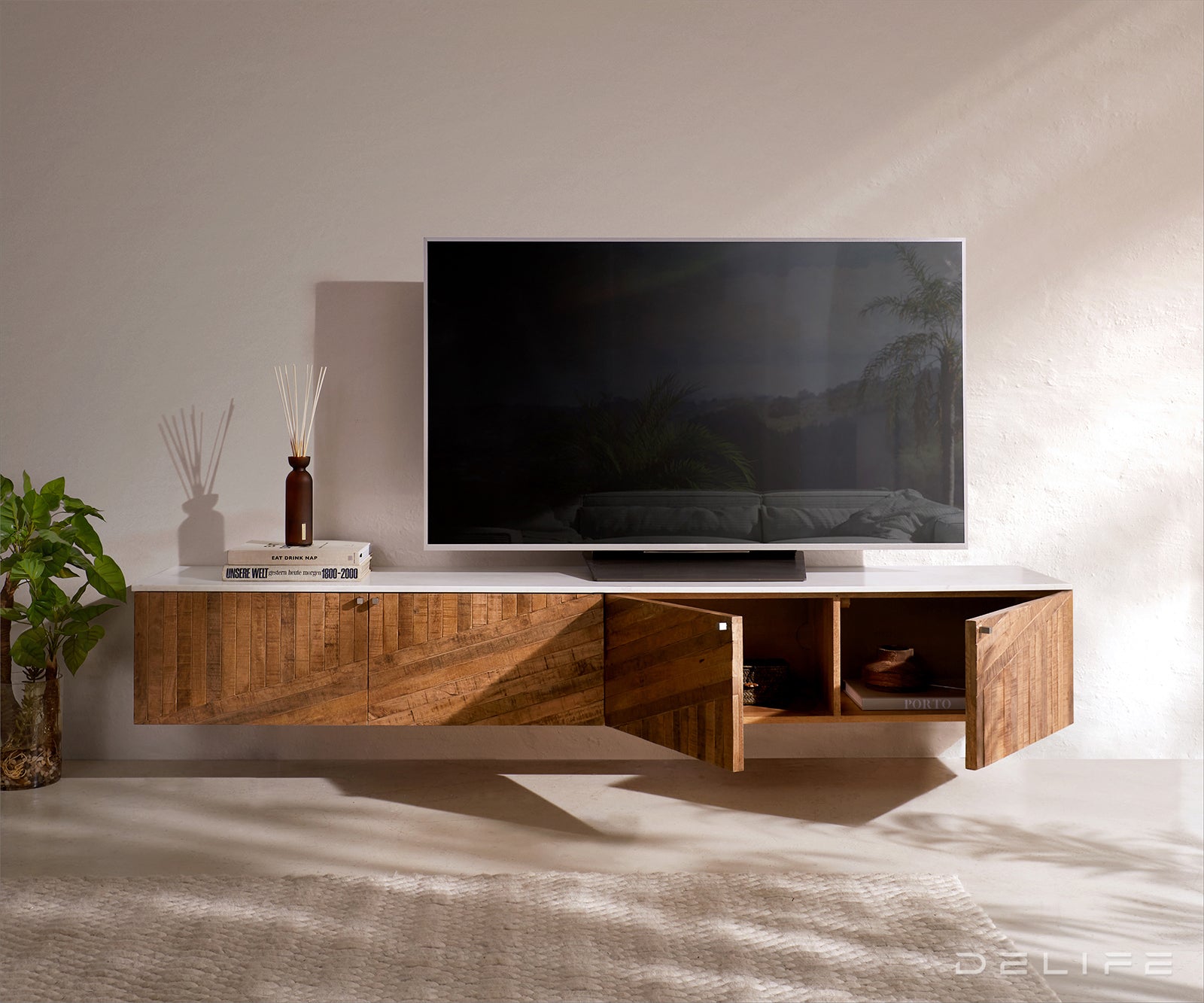 TV komoda Bahan 200x35cm, Materijal: Mango