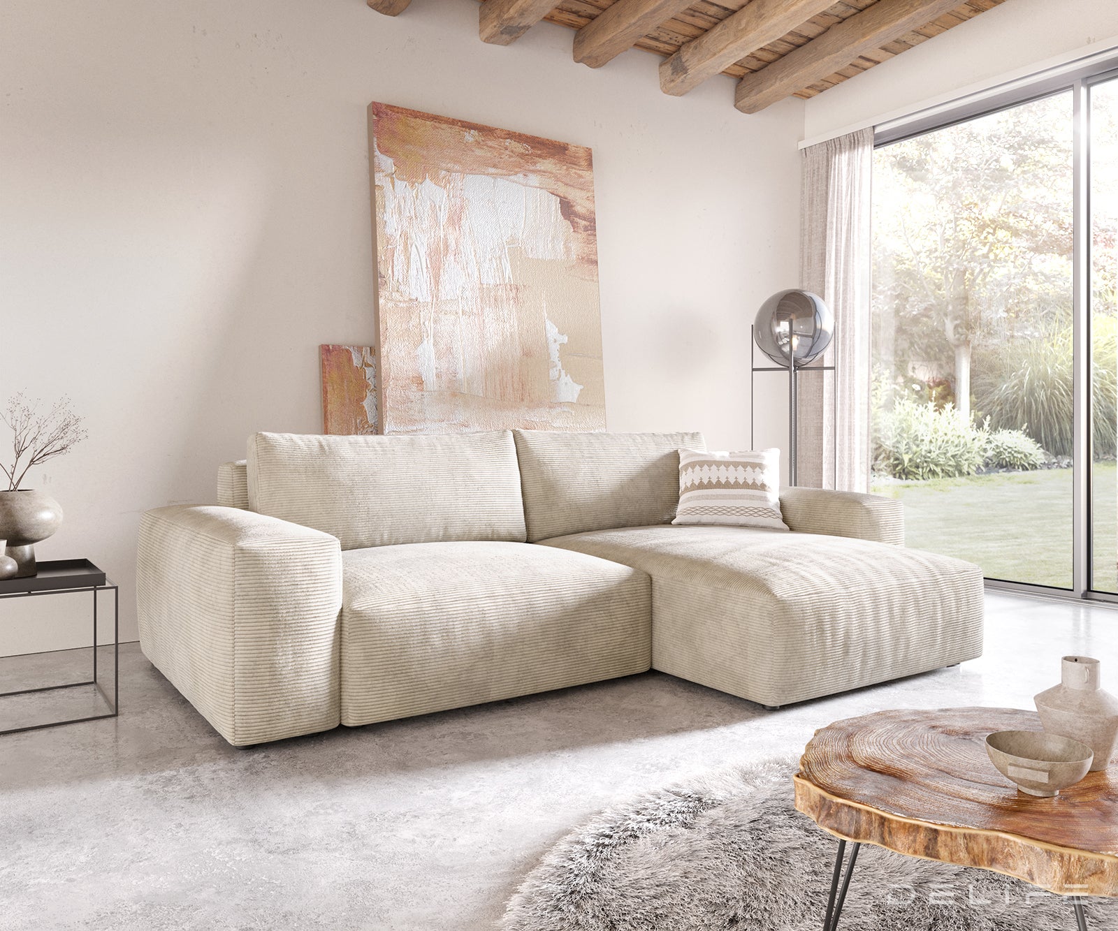 Kutna garnitura Lanzo XL 274x175cm, Materijal: Rebrasta tkanina