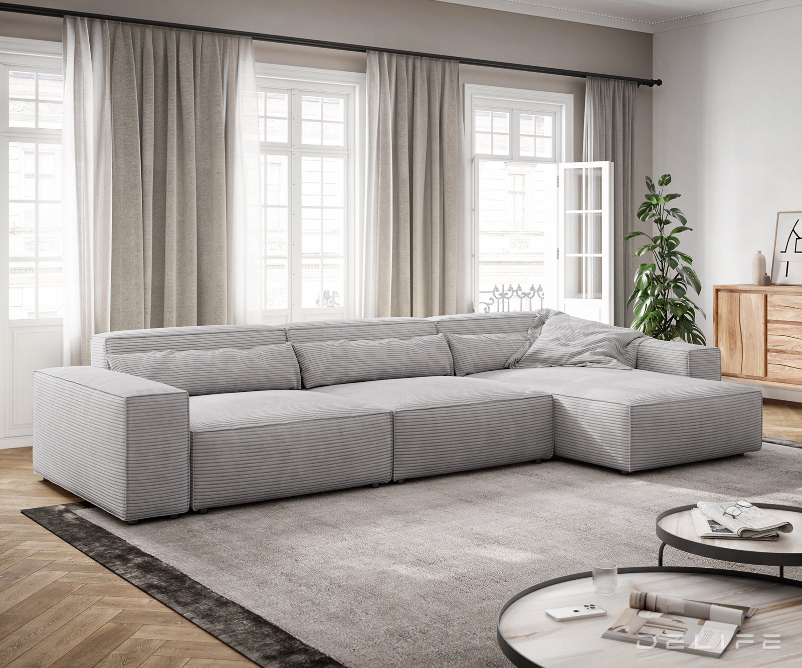 Kutna garnitura Sirpio XL 370x173cm, Materijal: Rebrasta tkanina