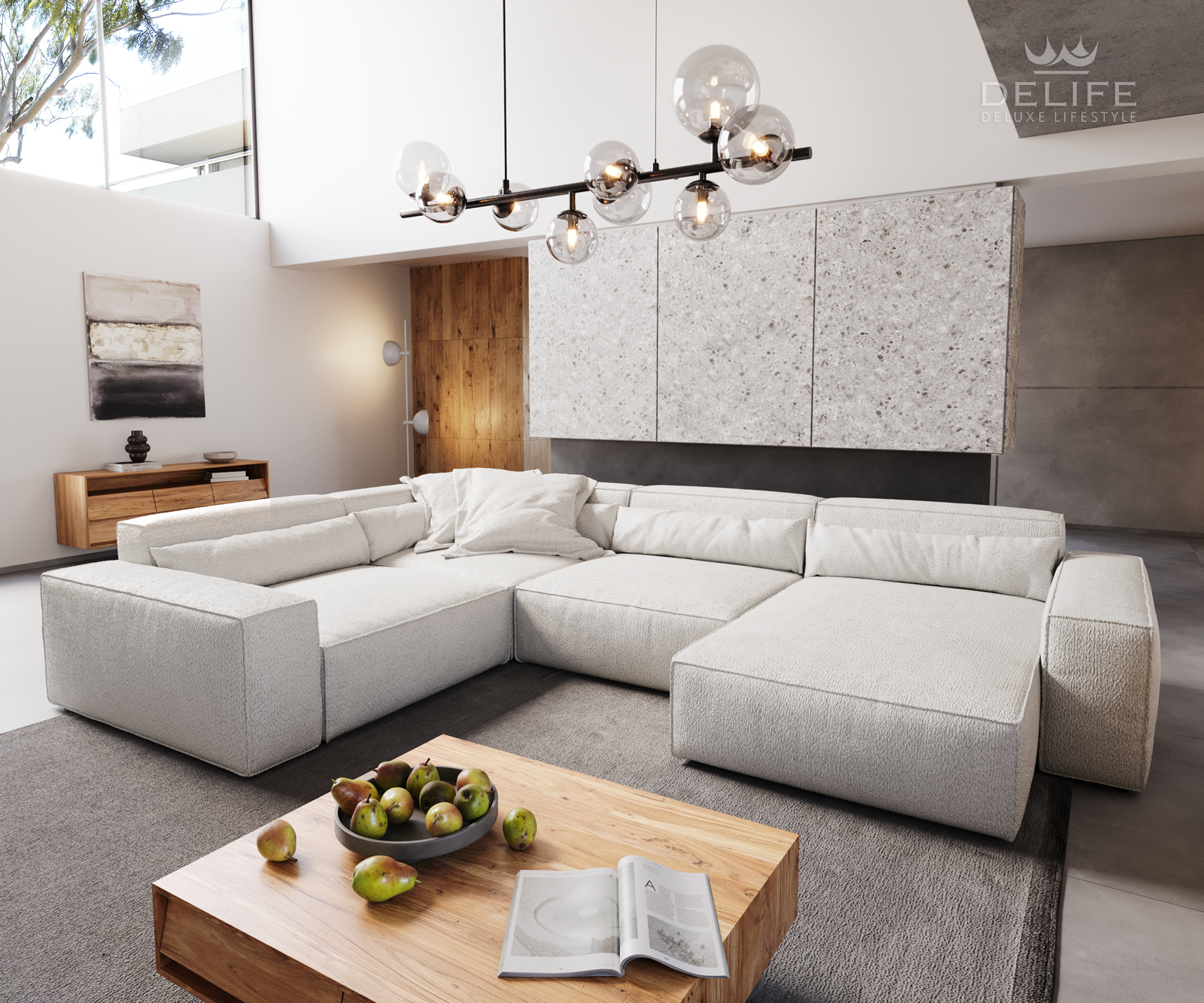 Velika kutna garnitura Sirpio XL 360x258cm, Materijal: Boucle