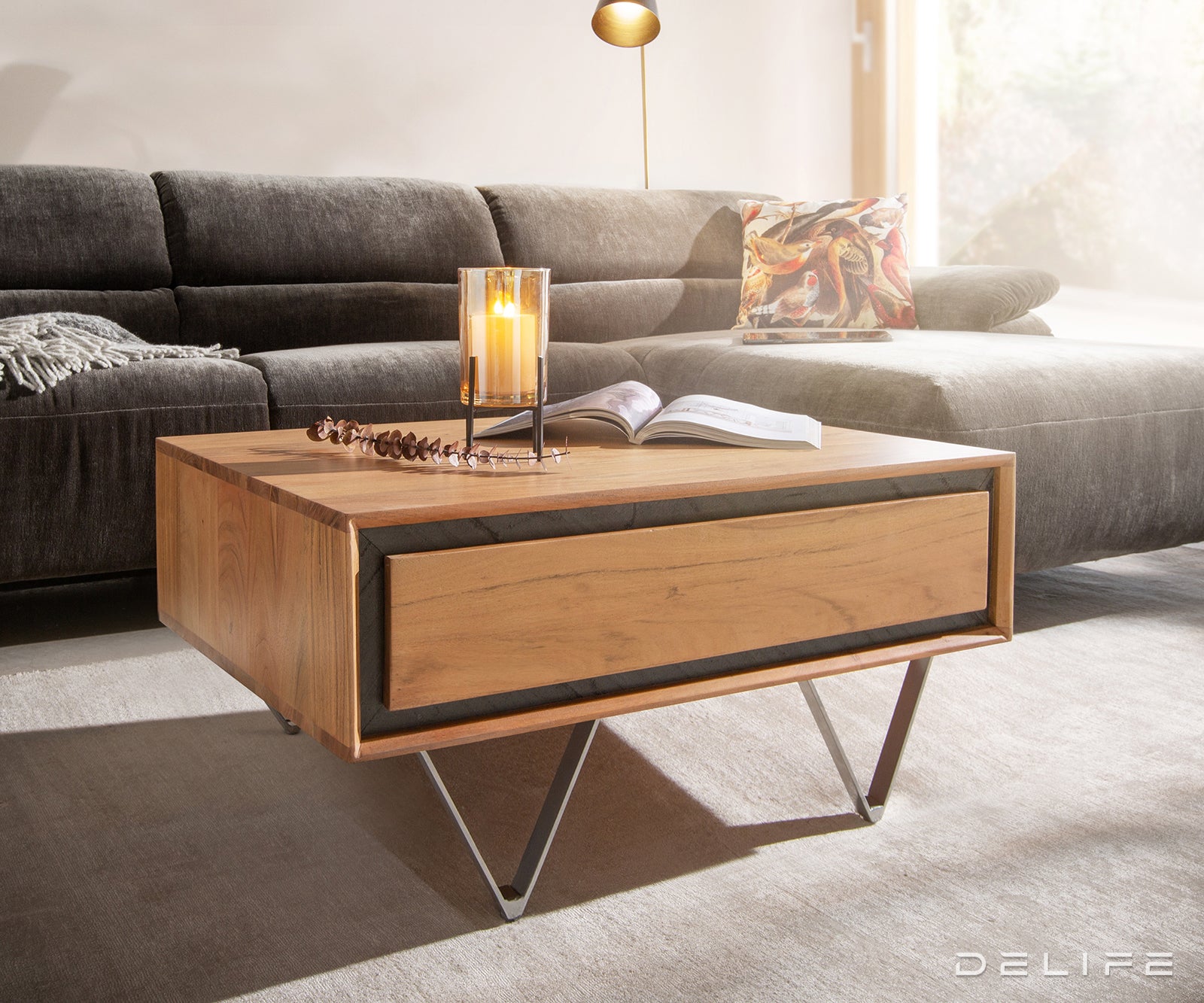 Klub stolić Stonegrace 80x60cm, Materijal: Bagrem