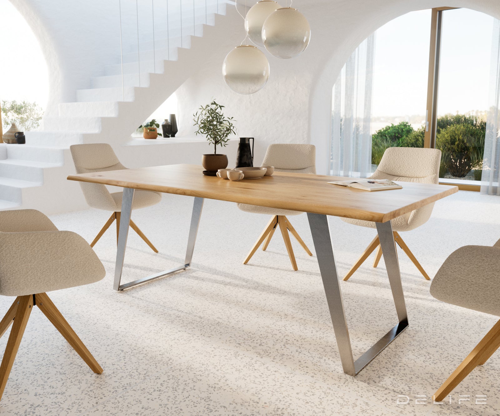 Blagovaonski stol Edge 200x100cm, Materijal: Hrast, Debljina ploče: 3.2cm