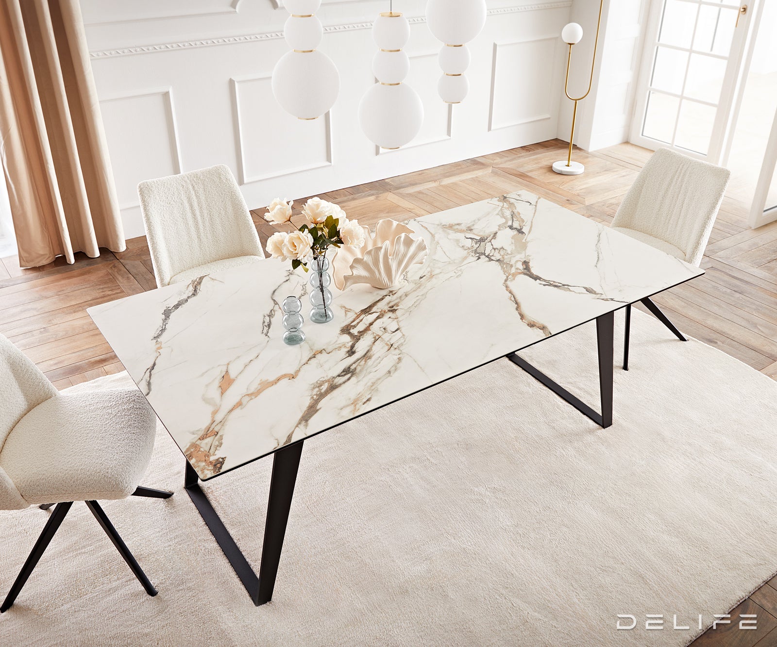 Blagovaonski stol Edge 200x100, Materijal: Keramika Calacatta