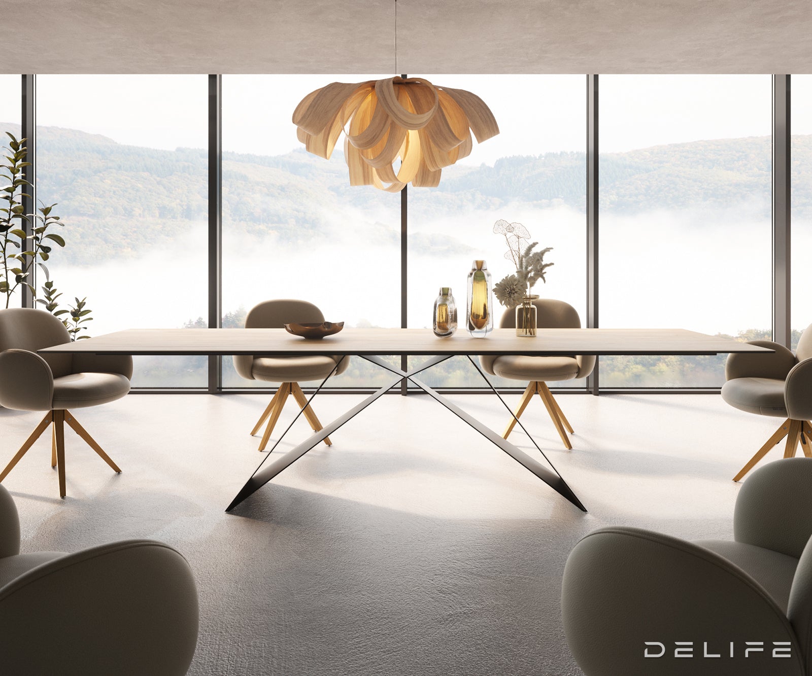 Blagovaonski stol Edge 300x100cm, Materijal: Keramika Laminam Sabbia