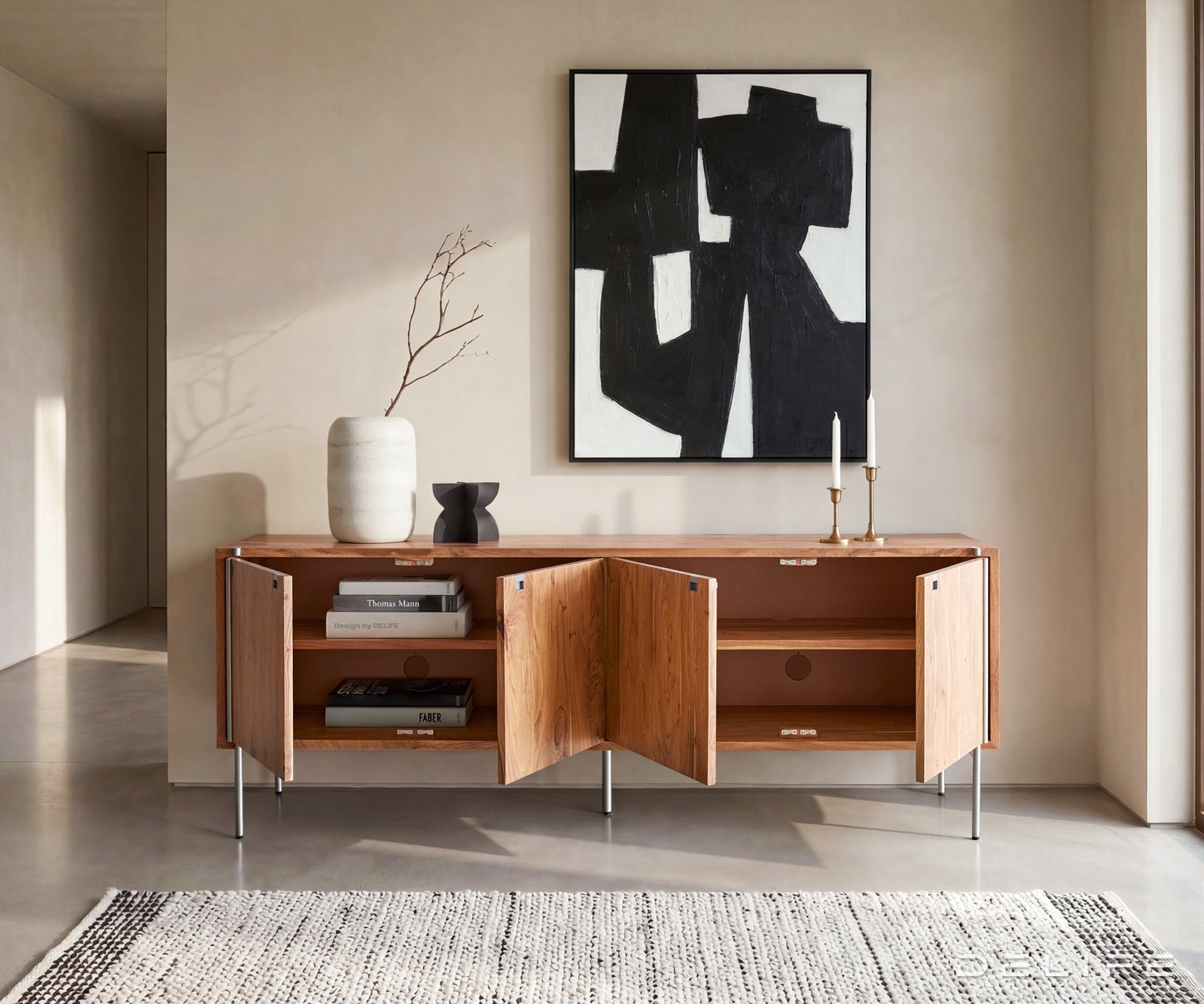 Komoda Rivoro 208x48cm, Materijal: Bagrem