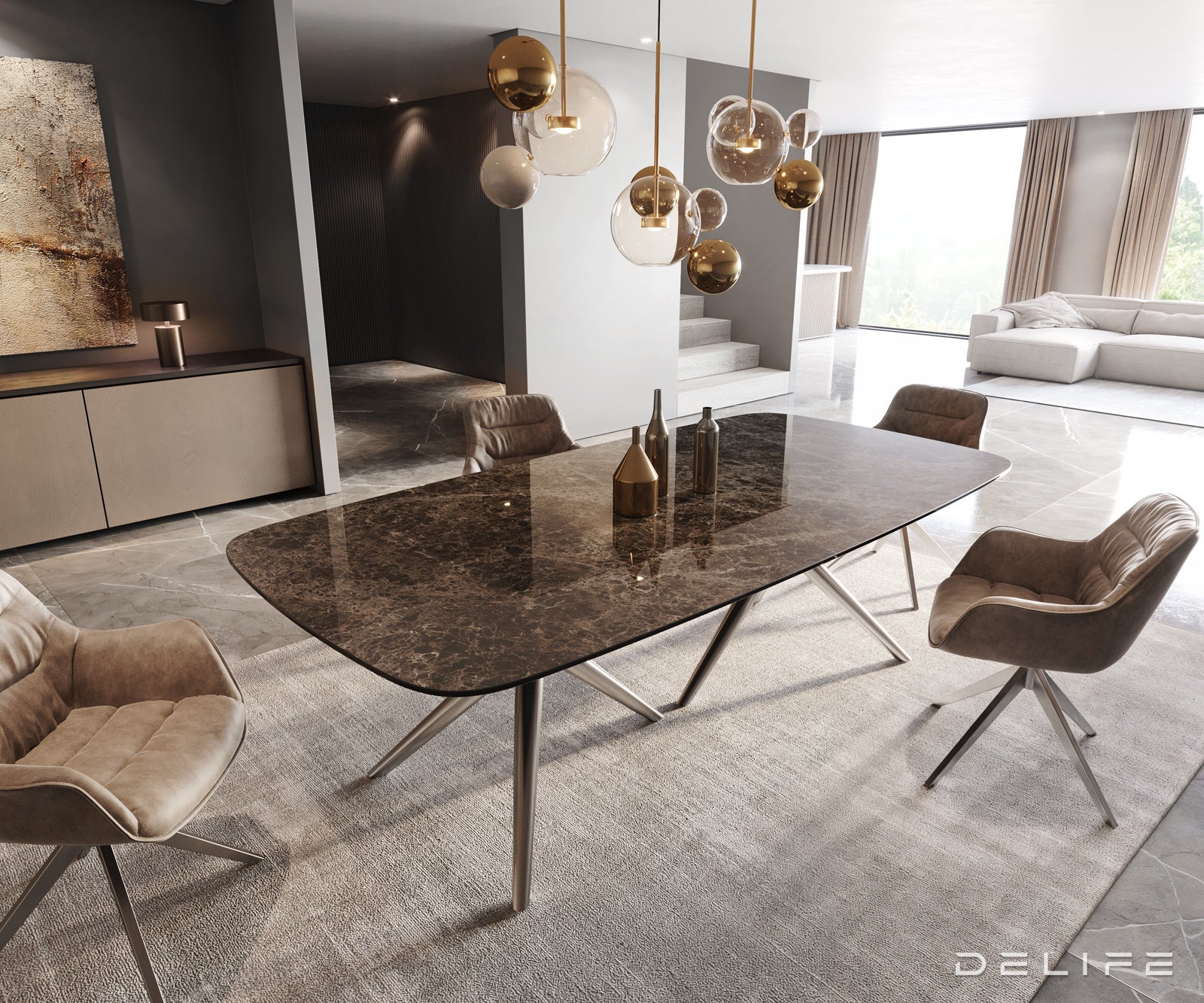 Blagovaonski stol Edge 240x120cm, Materijal: Keramika na staklu