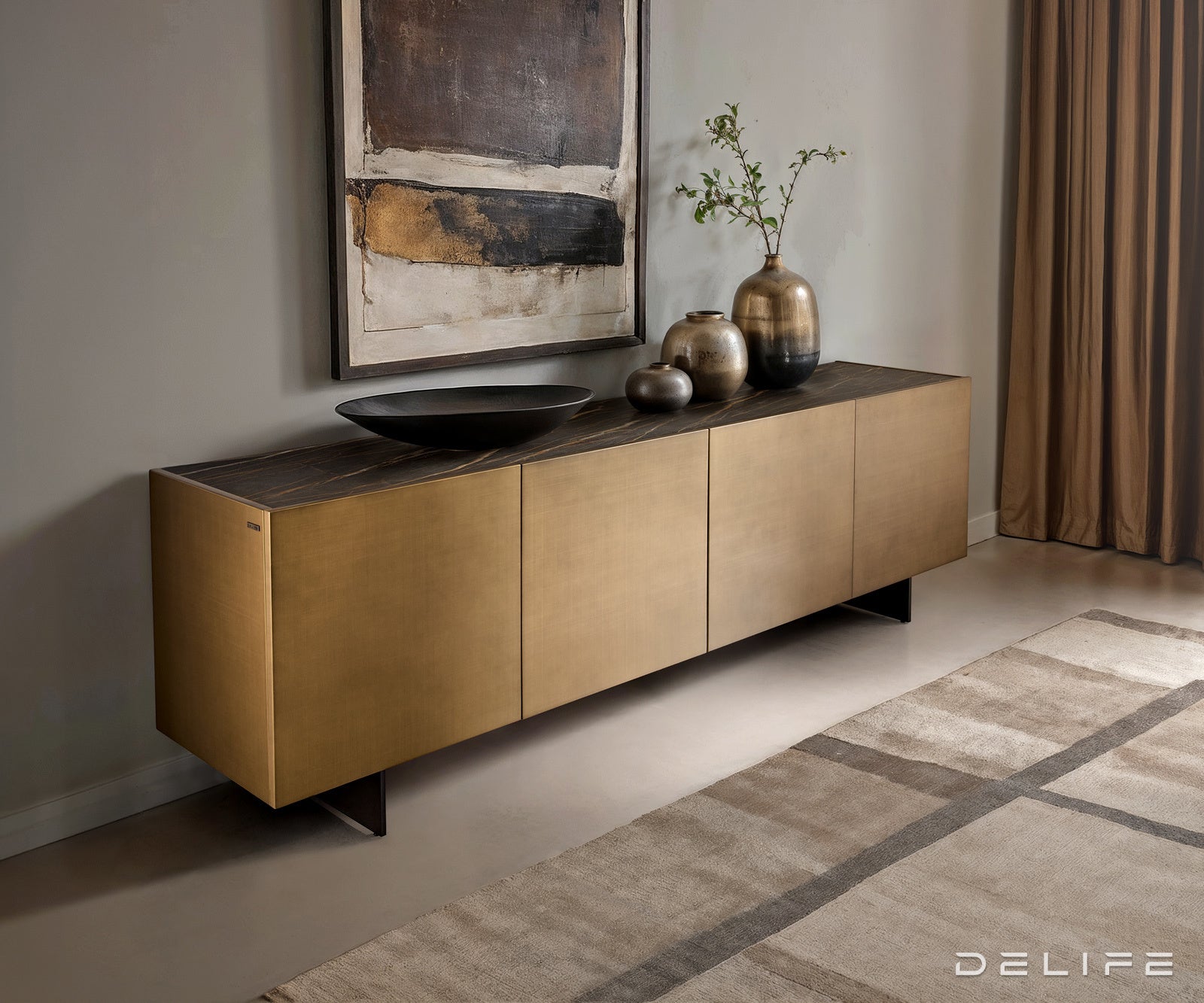 Komoda Kazu 220x45cm, Materijal: MDF