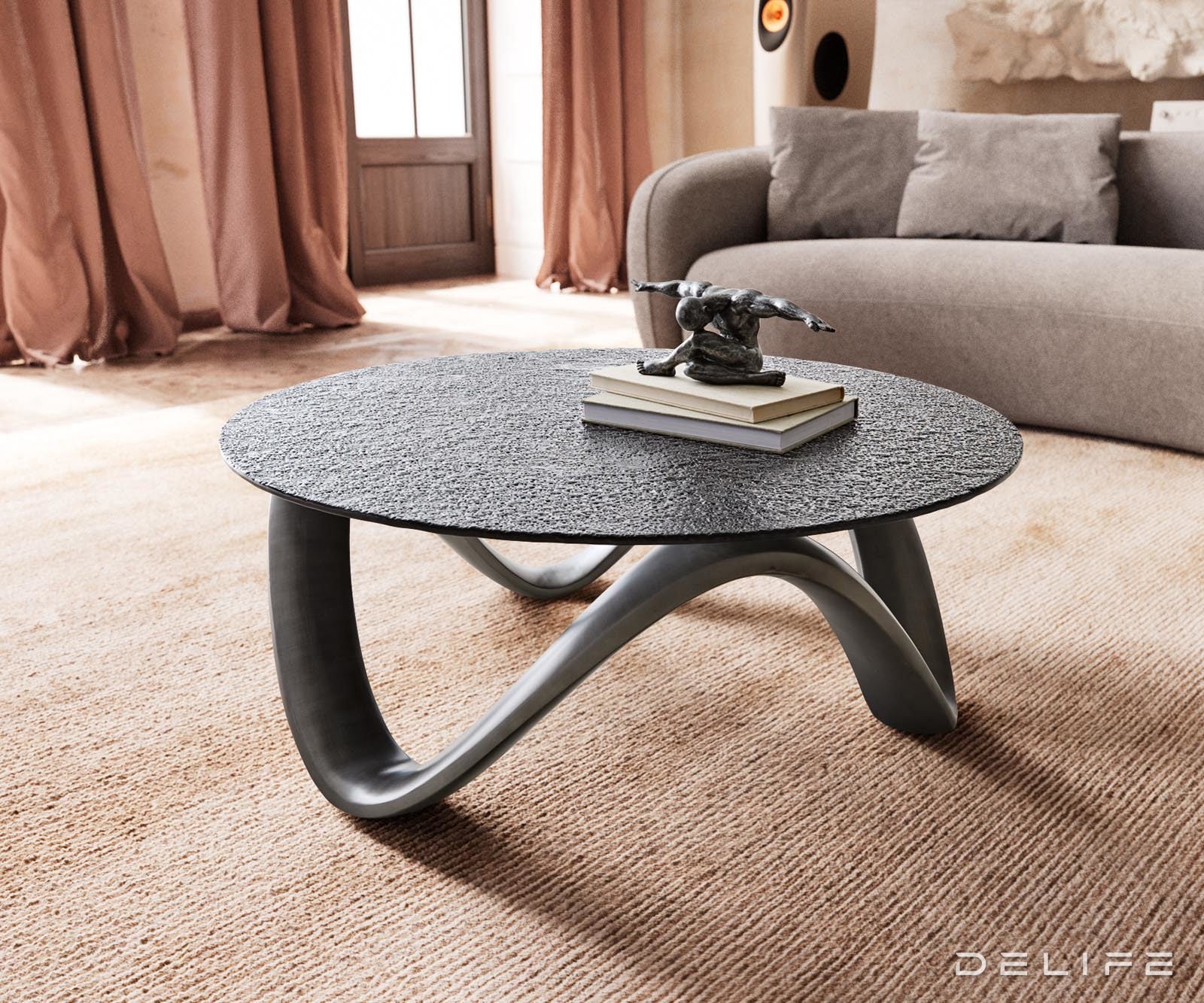 Klub stolić Tanju 90x90cm, Materijal: Reljefno staklo