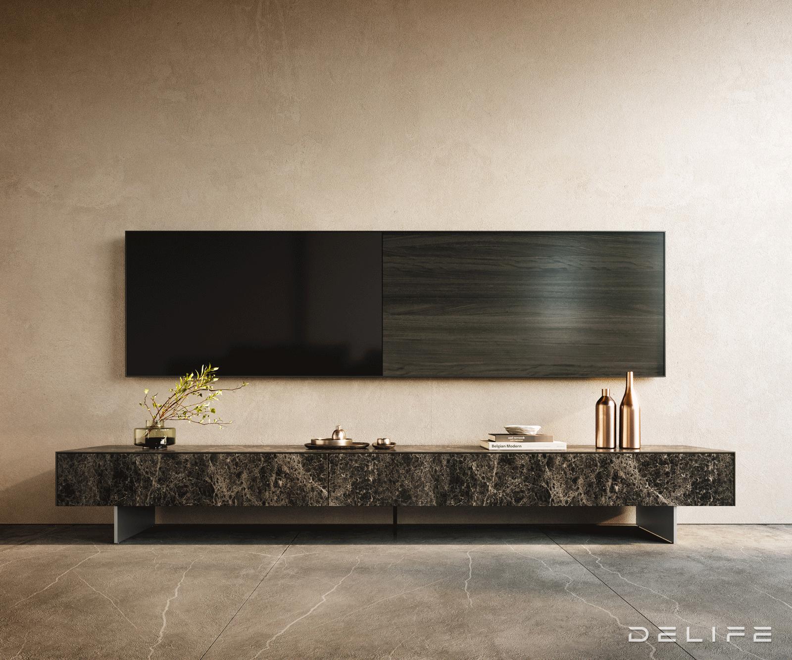 Tv komoda Cuor 250x40cm, Materijal: Keramika Emperador Extra Lucidato