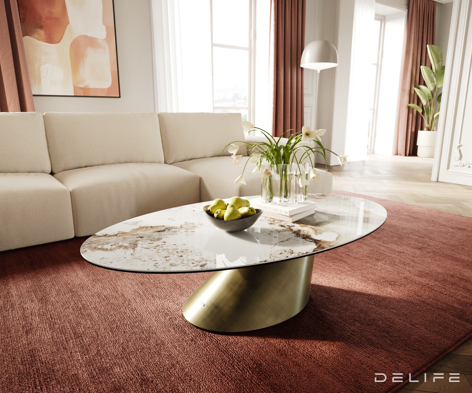 Klub stolić Edge 140x80cm, Materijal: Keramika Minas Melange