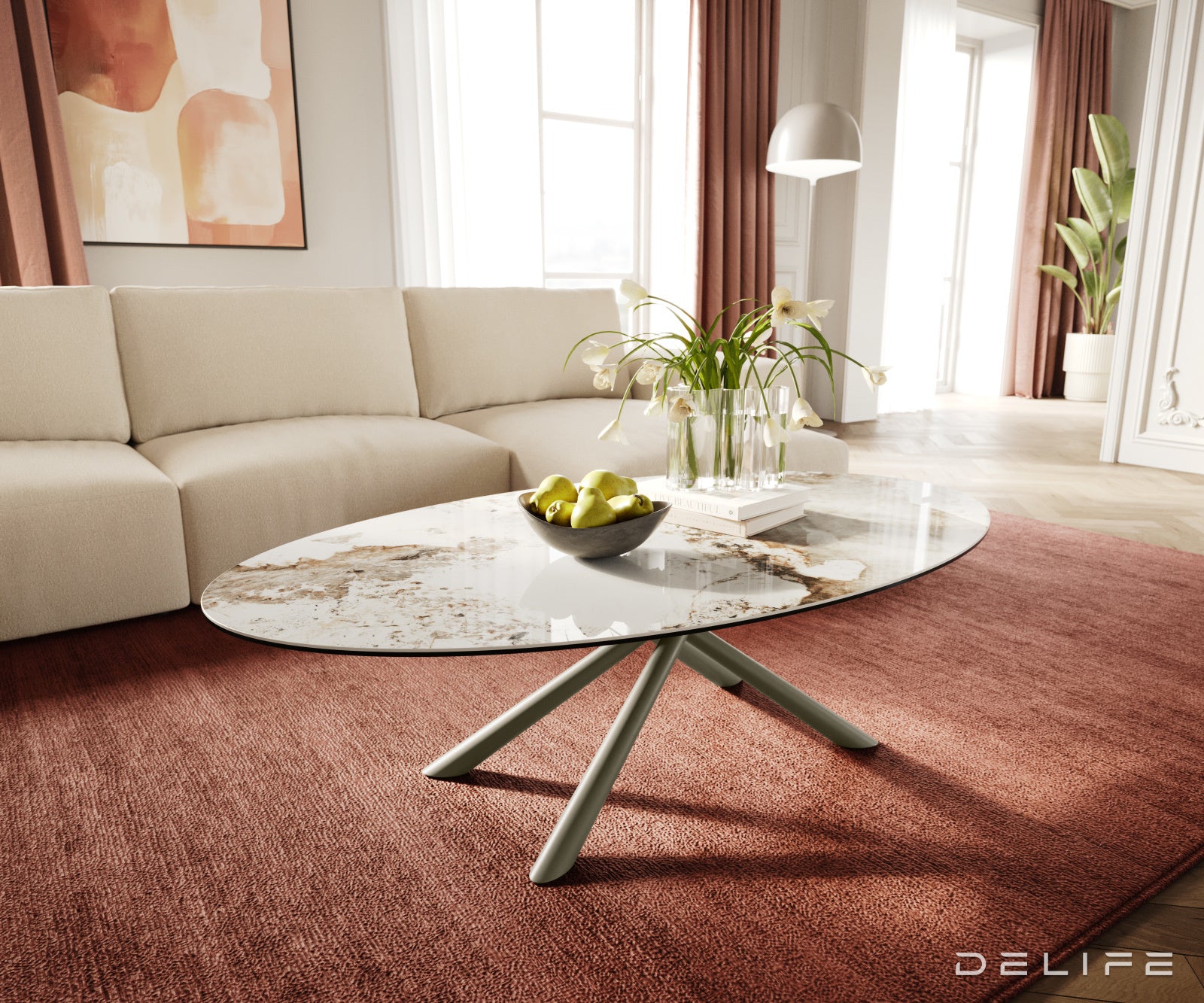 Klub stolić Edge 140x80cm, Materijal: Keramika Minas Melange