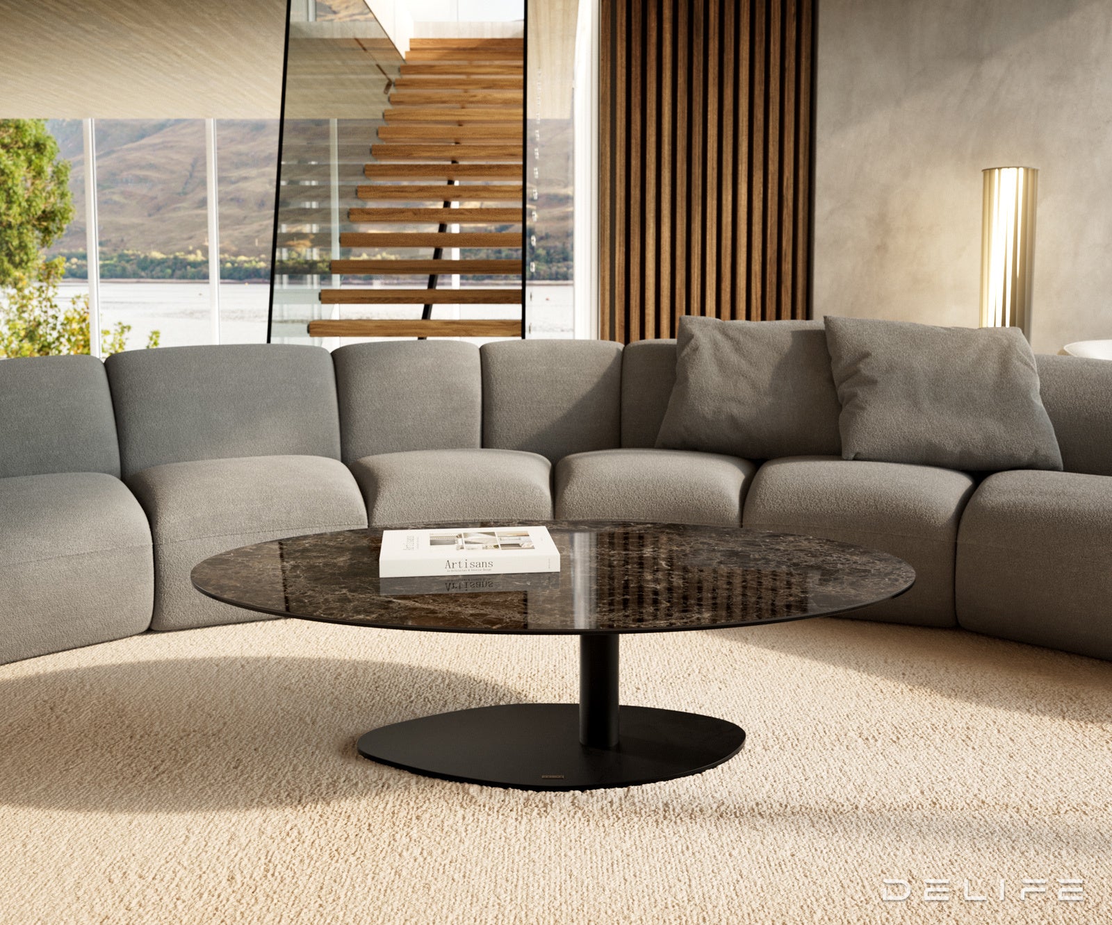 Klub stolić Edge 140x80cm, Materijal: Keramika Laminam Extra Lucidato