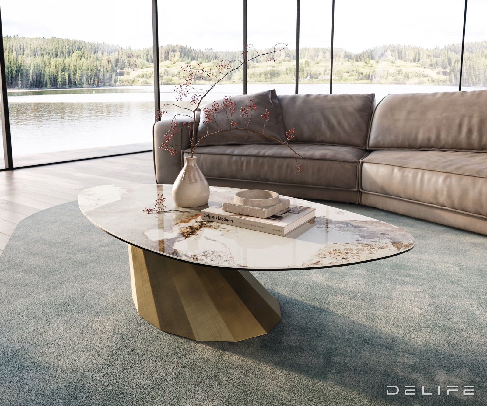 Klub stolić Edge 140x76cm, Materijal: Keramika Minas Melange