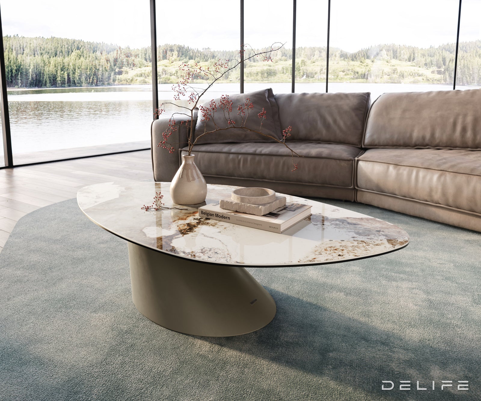 Klub stolić Edge 140x76cm, Materijal: Keramika Minas Melange