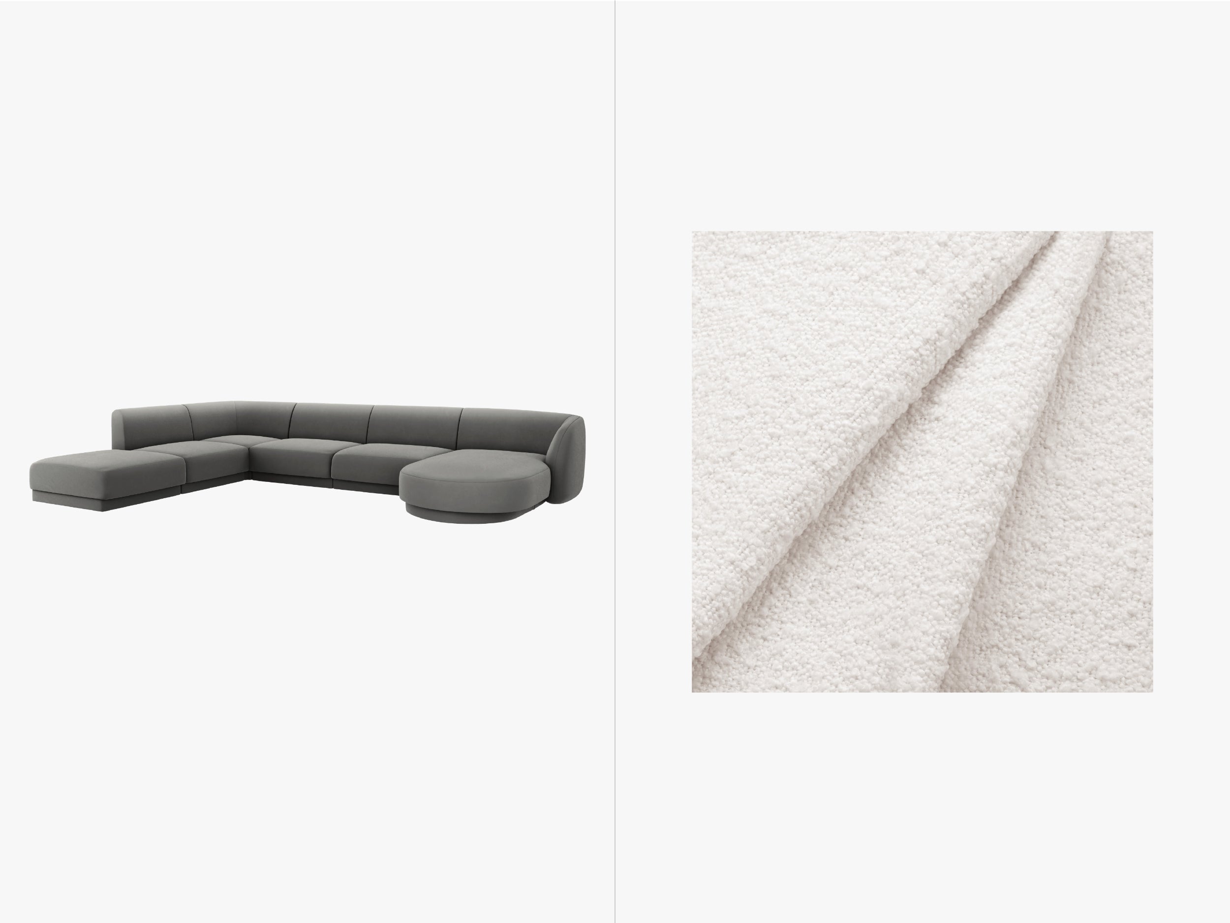 Kutna garnitura Miley 330x255cm, Materijal: Boucle