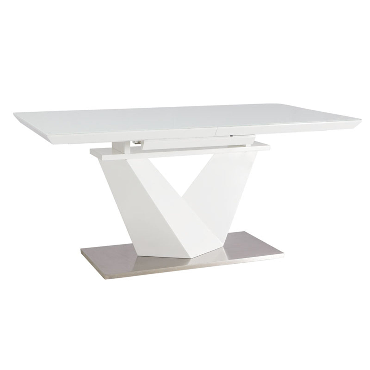 Blagovaonski stol Alaras III 160/220x90cm, Materijal: Kaljeno staklo, MDF