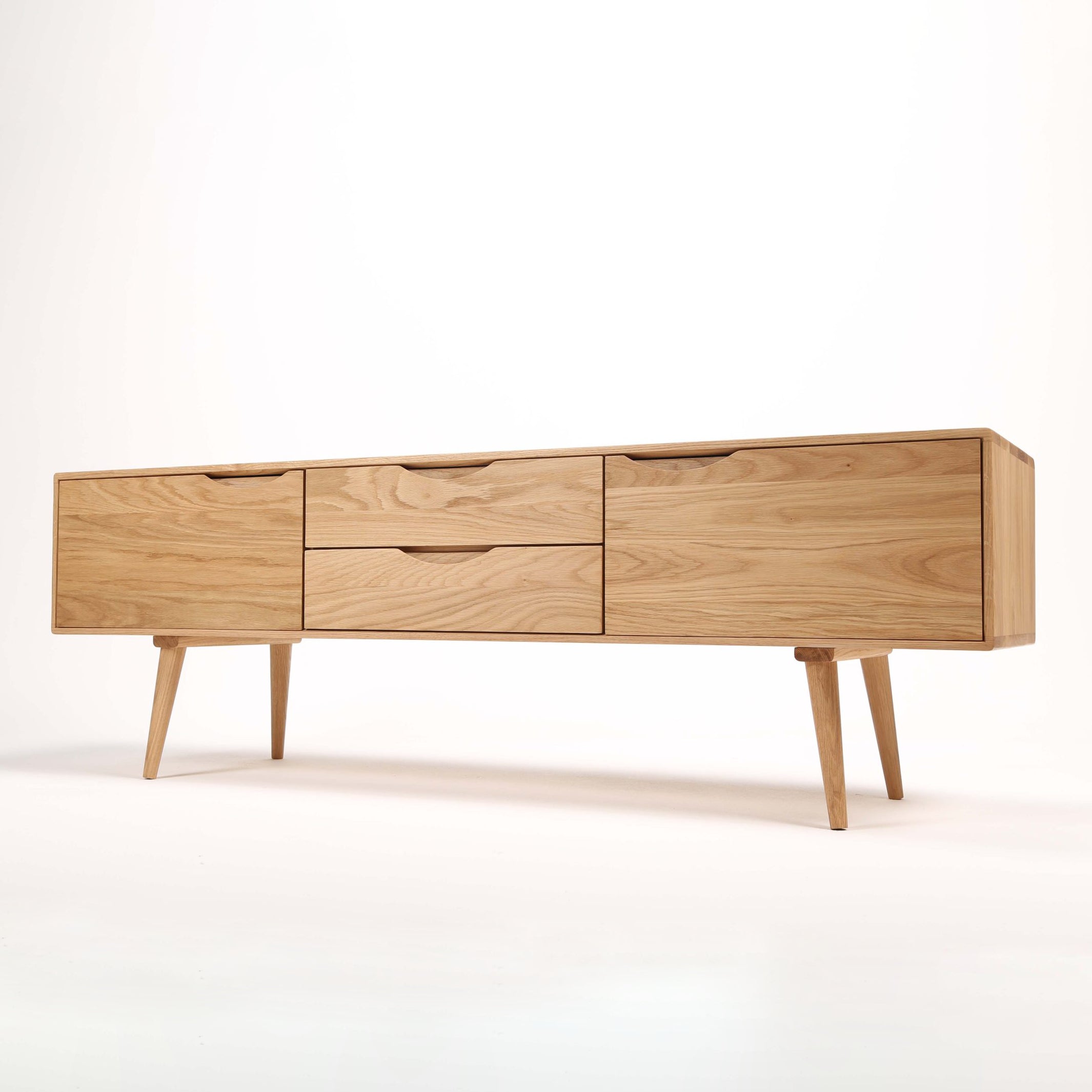Tv Komoda Primo Bassa 200x41 cm, Materijal: Puno drvo Hrast