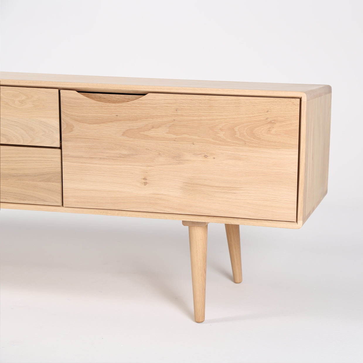 Tv Komoda Primo Bassa 160x41 cm, Materijal: Puno drvo Hrast