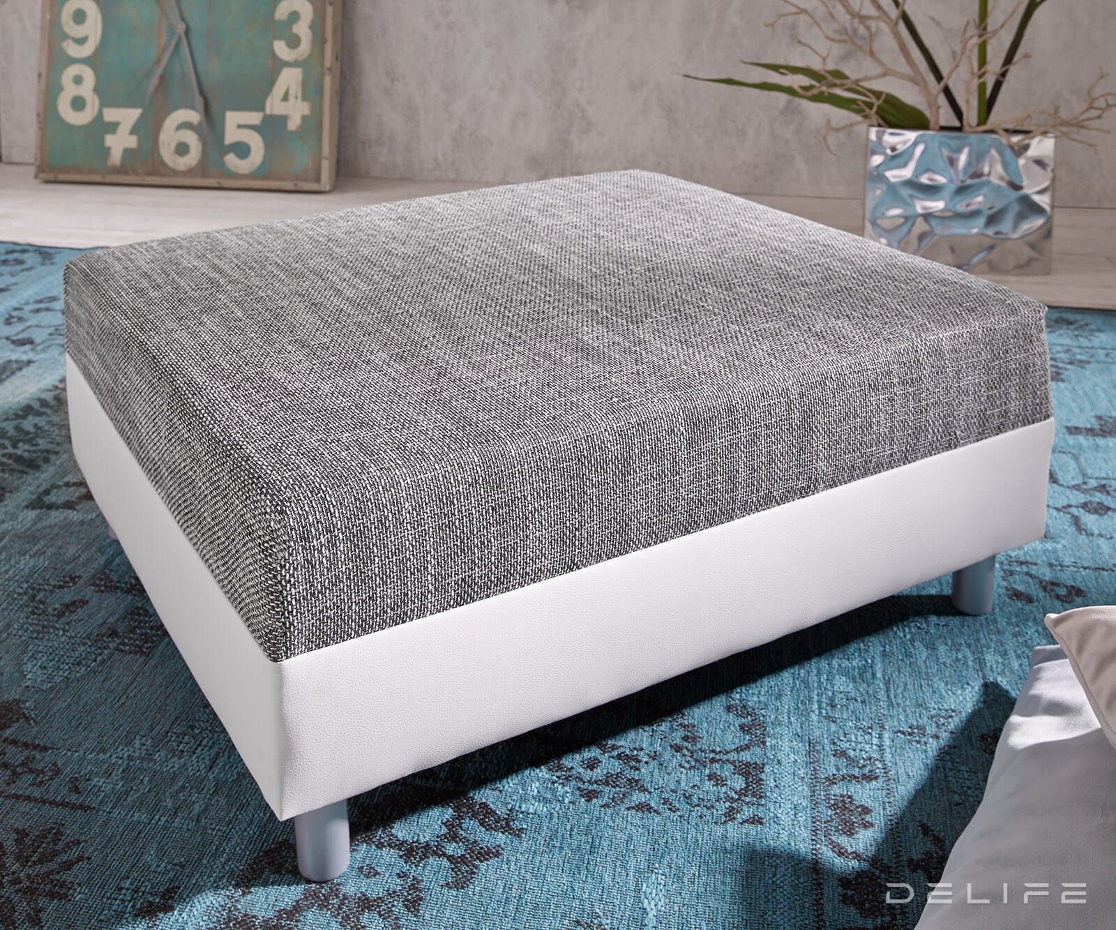 Tabure Clovis 98x83x40cm, Materijal: Strukturirana tkanina/Umjetna koža