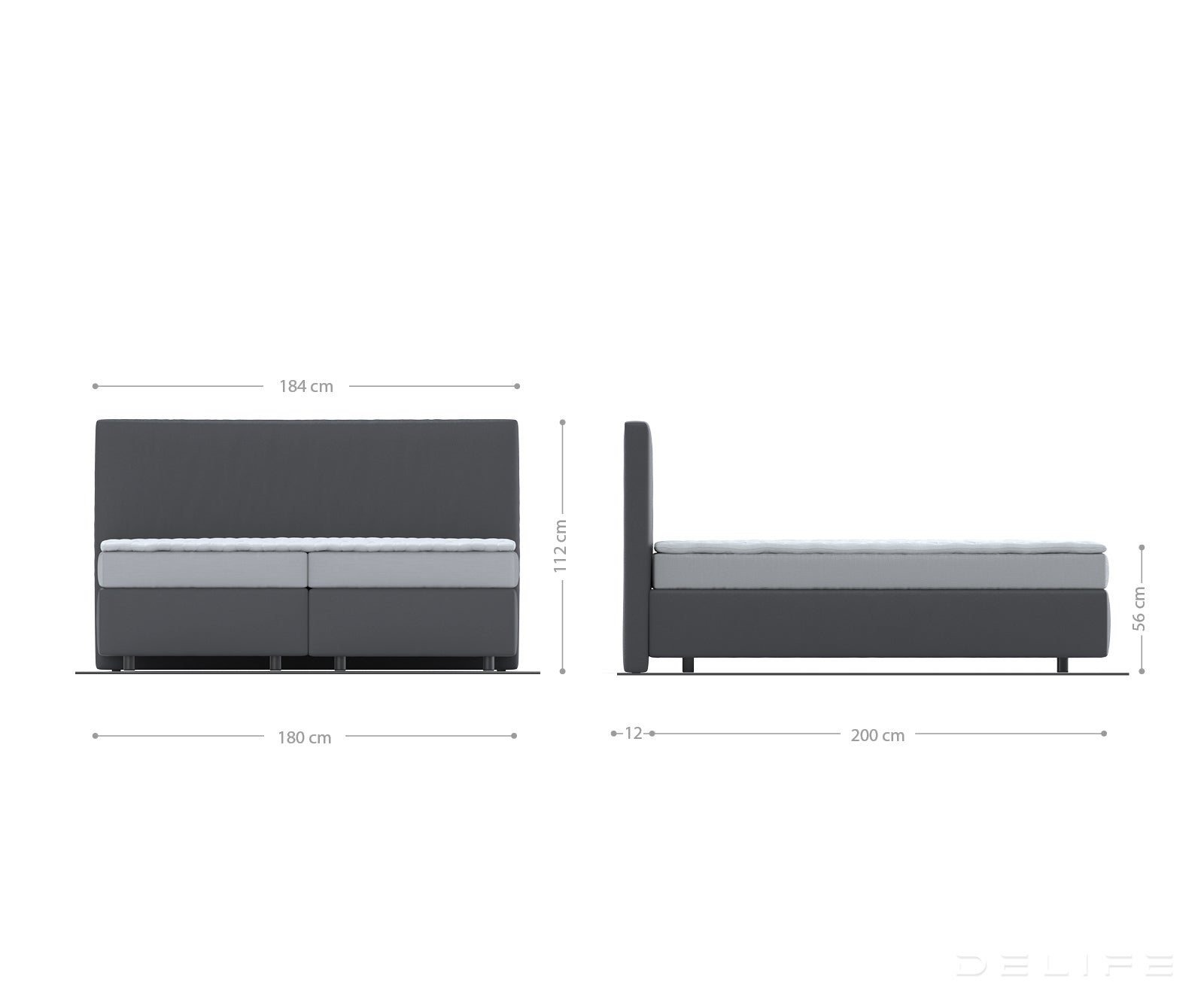 Box spring krevet Dream-Well s madracem i nadmadracem, Materijal: Mikrofibra