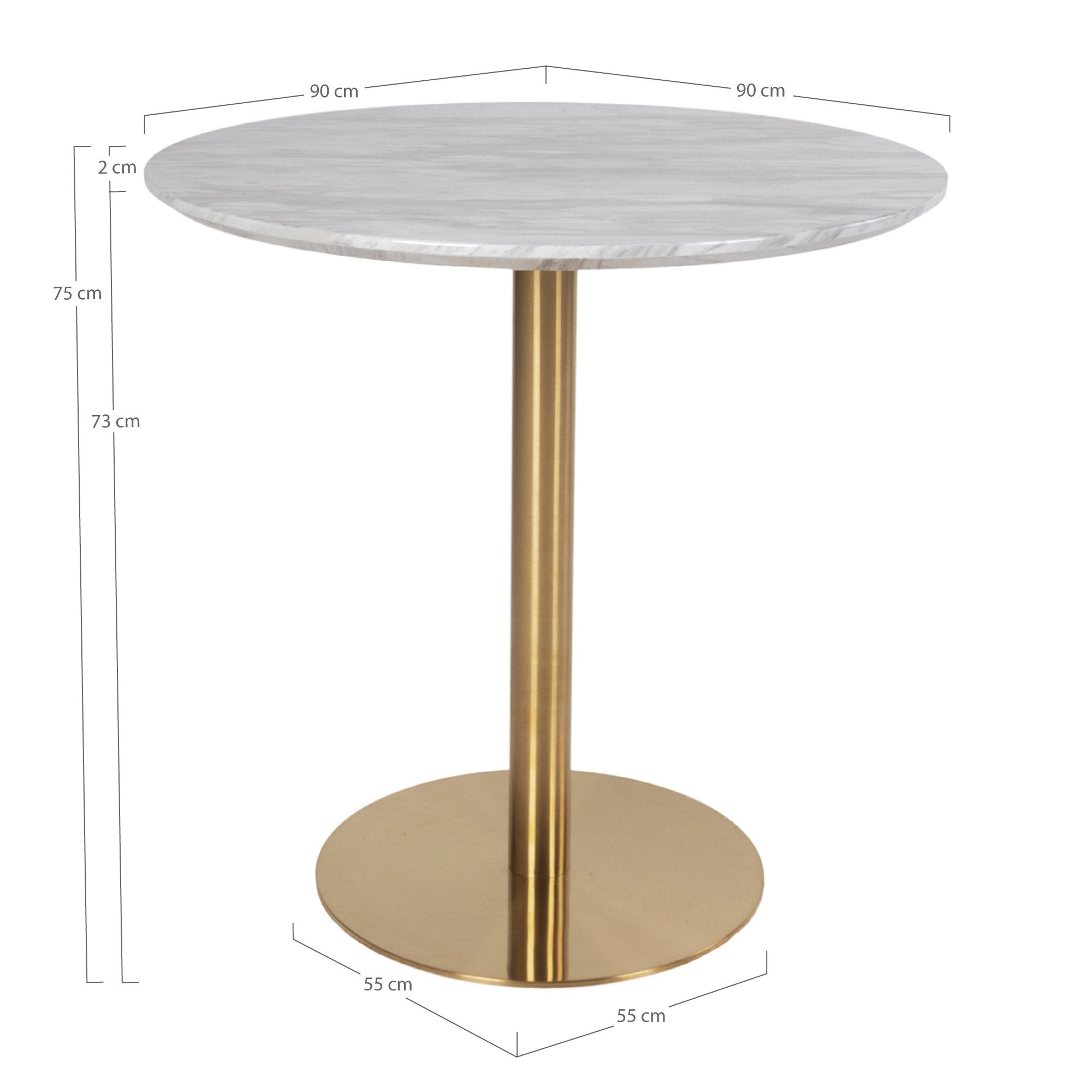 Fiksni stol Bolzano 90x75cm, Materijal: MDF/Čelik
