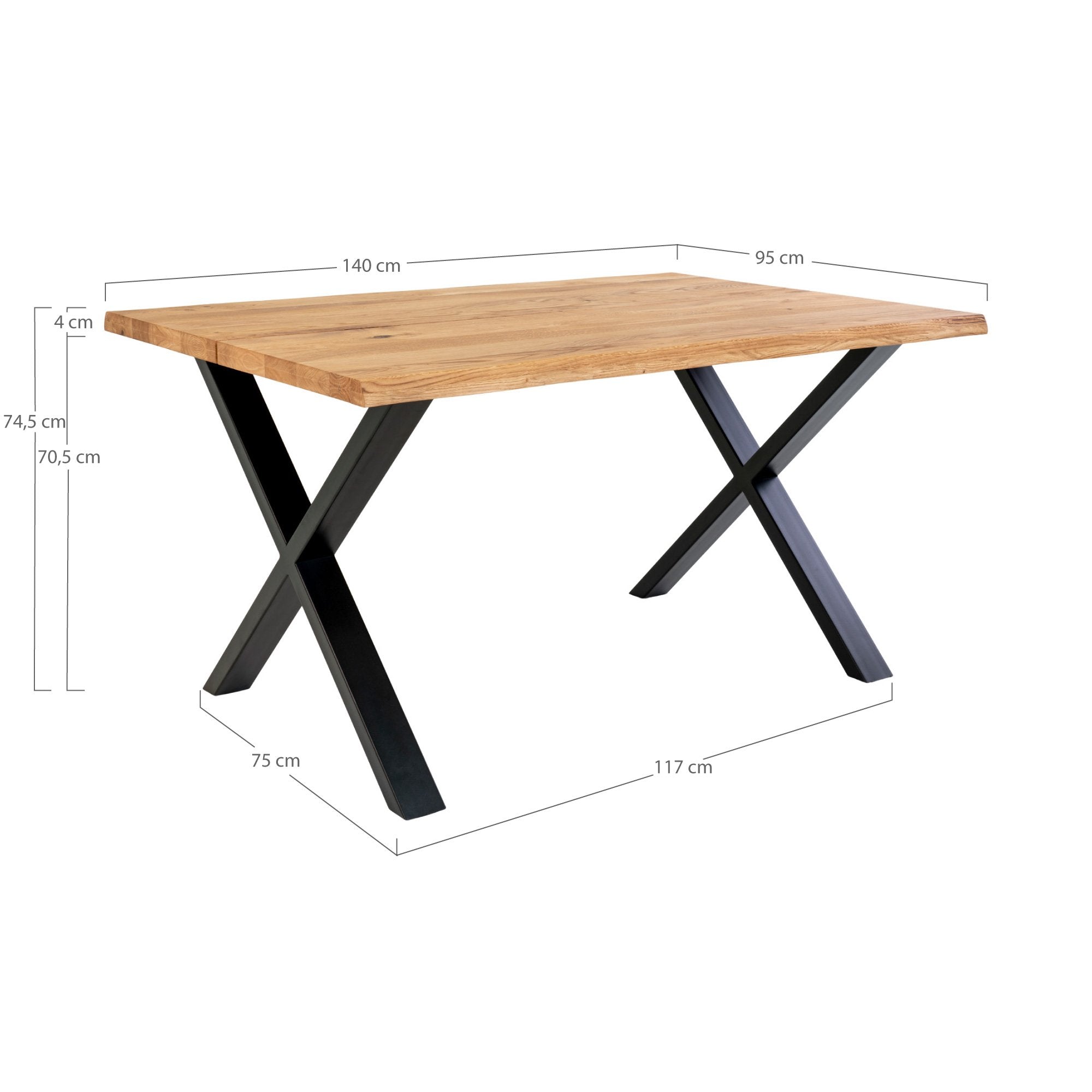 Fiksni stol Toulon 95x140x75cm, Materijal: Hrast