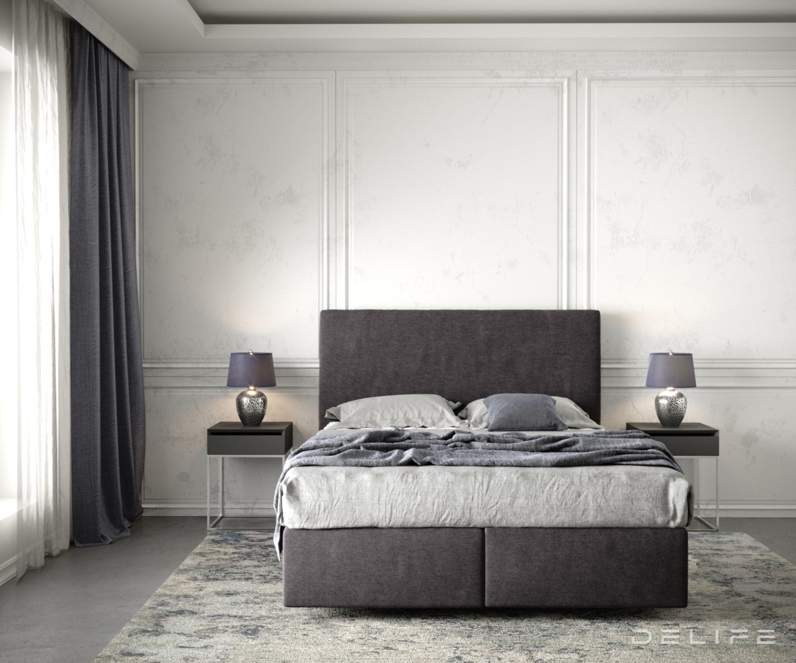 Box spring krevet Dream-Well s madracem i nadmadracem, Materijal: Mikrofibra