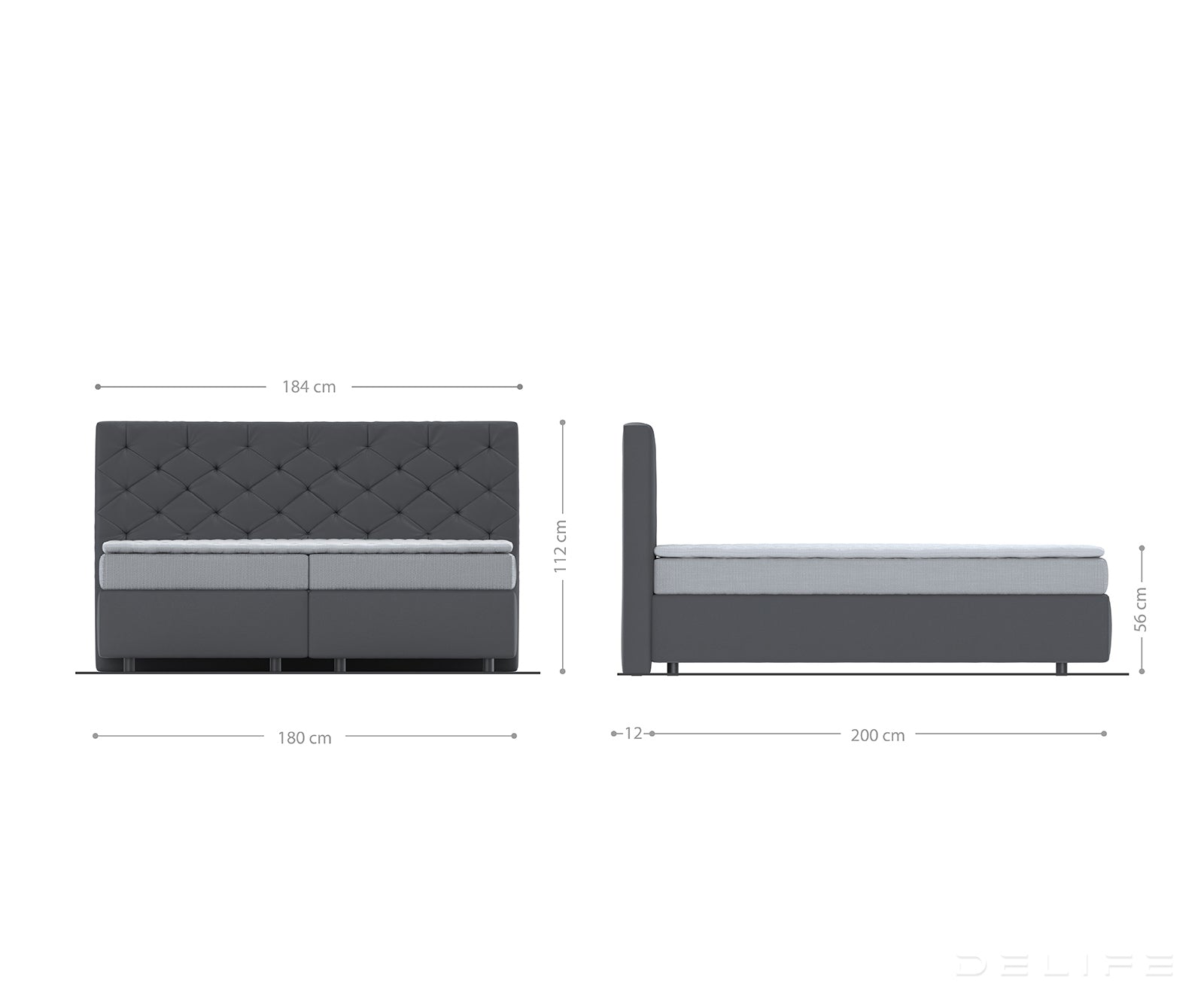 Box spring krevet Dream-Great s madracem i nadmadracem, Materijal: Mikrofibra