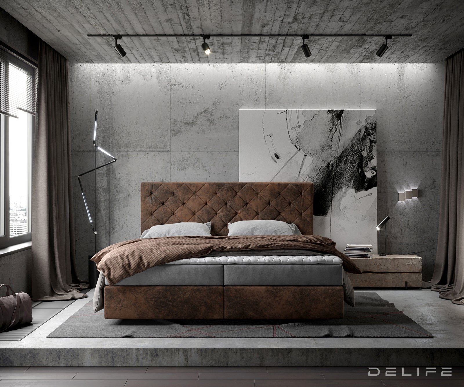 Box spring krevet Dream-Great s madracem i nadmadracem, Materijal: Mikrofibra