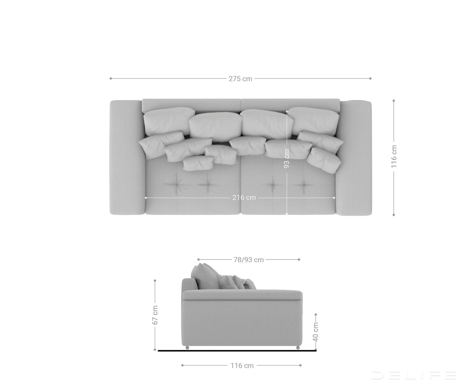 Sofa Navin 275x116cm, Materijal: Mikrofibra