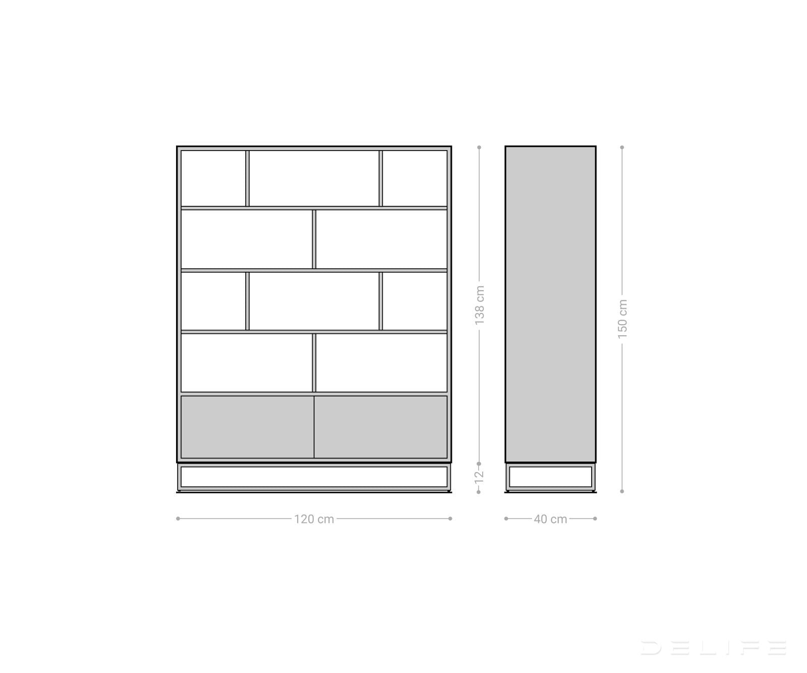 Visoka komoda Famke 120cm, Materijal: Mango