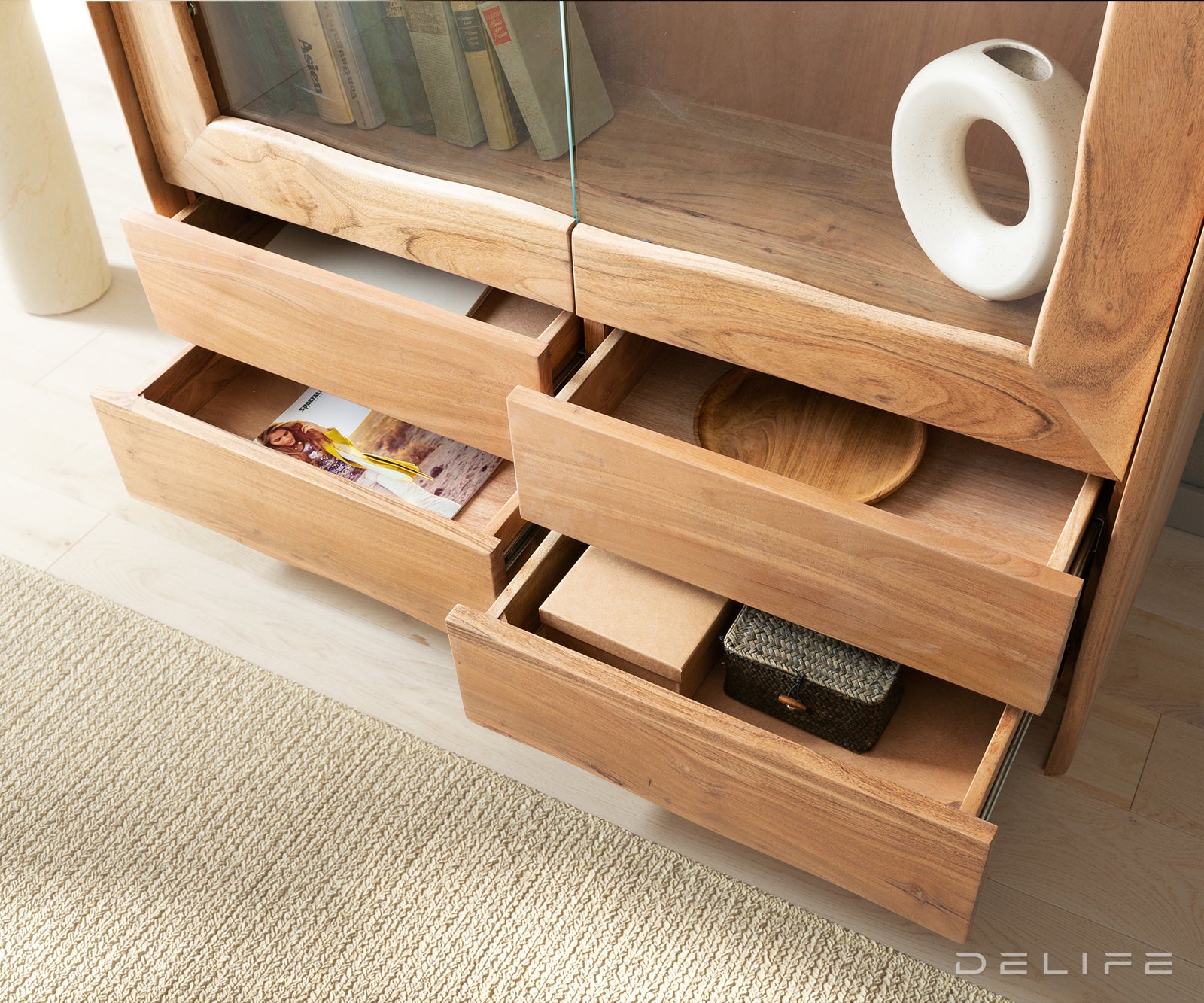 Vitrina Live-Edge 120x190cm, Materijal: Bagrem