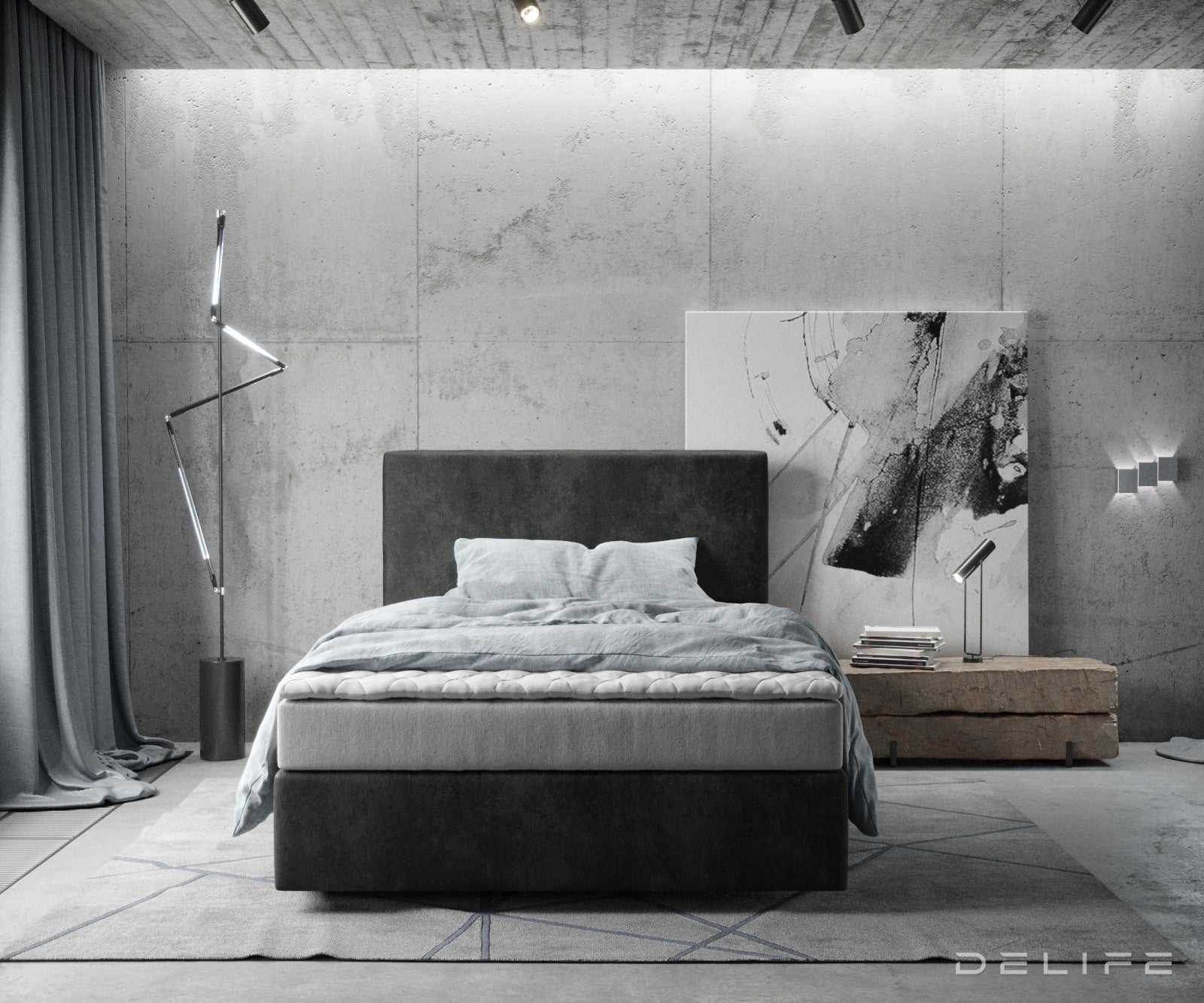 Box spring krevet Dream-Well s madracem i nadmadracem, Materijal: Mikrofibra