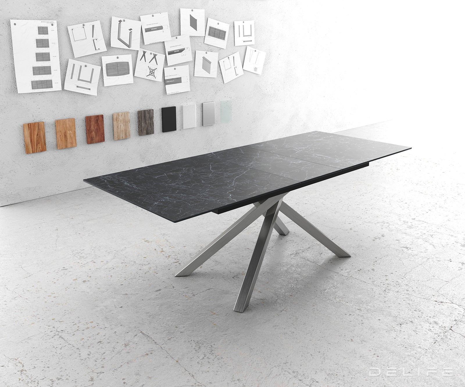 Produljivi stol Edge 180/220x100cm, Materijal: Keramika