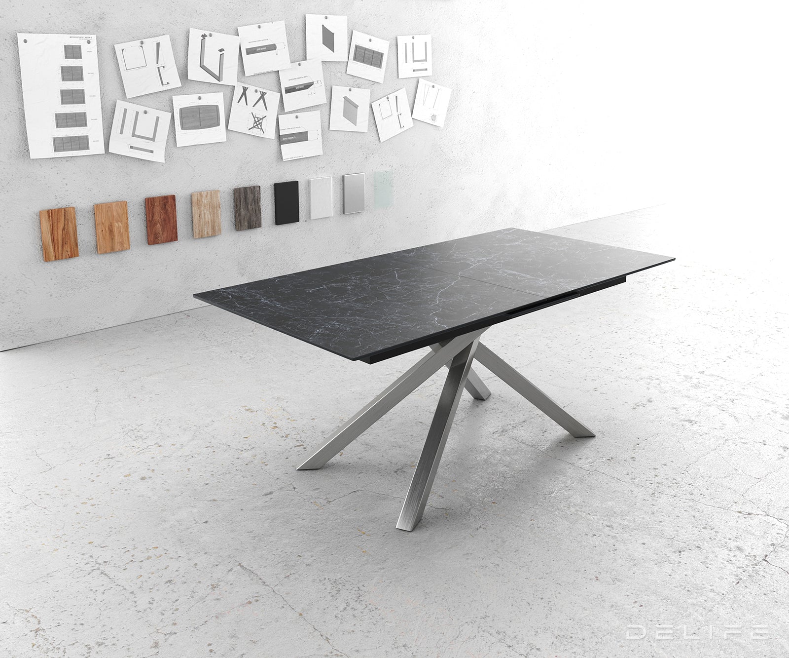 Produljivi stol Edge 180/220x100cm, Materijal: Keramika