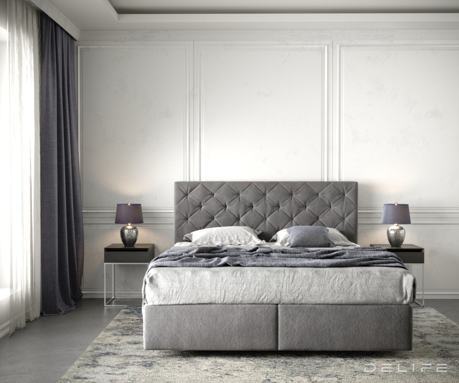 Box spring krevet Dream-Great s madracem i nadmadracem, Materijal: Mikrofibra