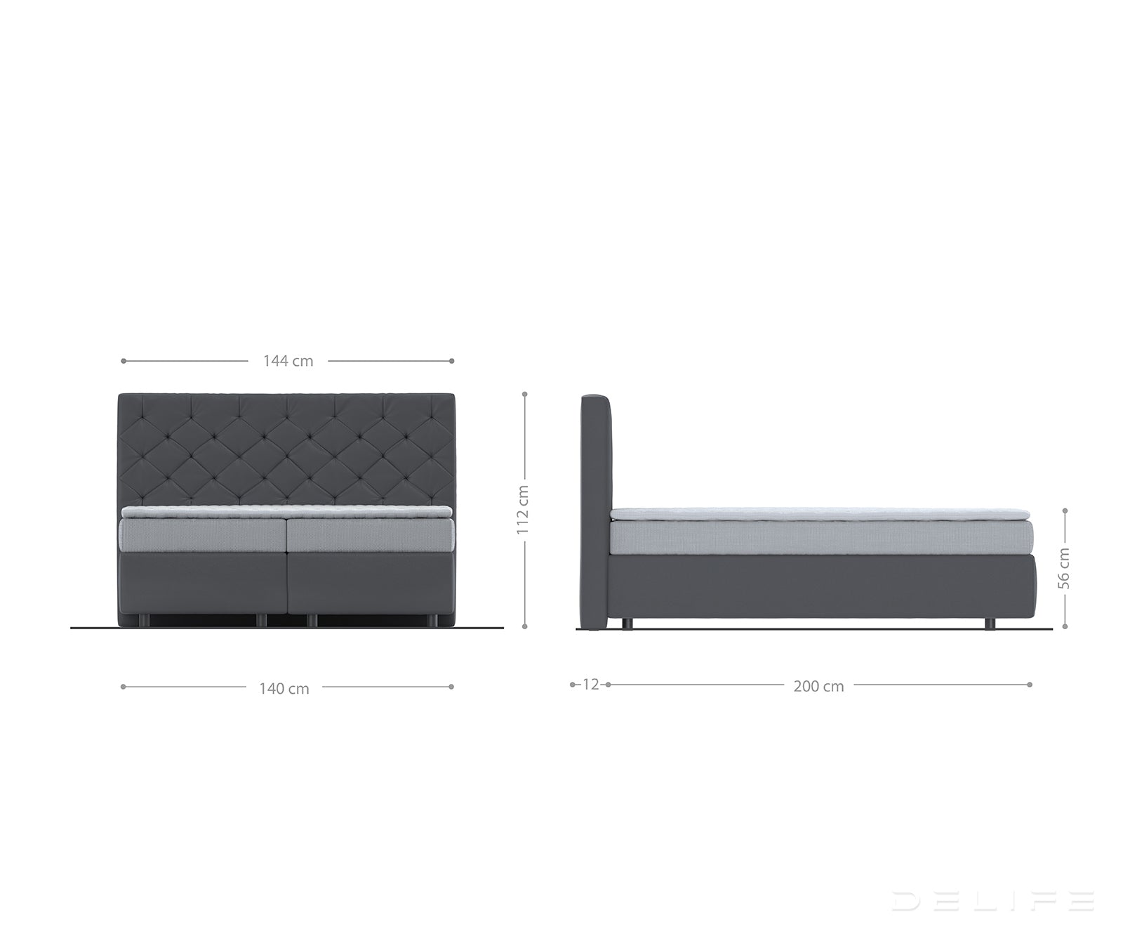 Box spring krevet Dream-Great s madracem i nadmadracem, Materijal: Mikrofibra