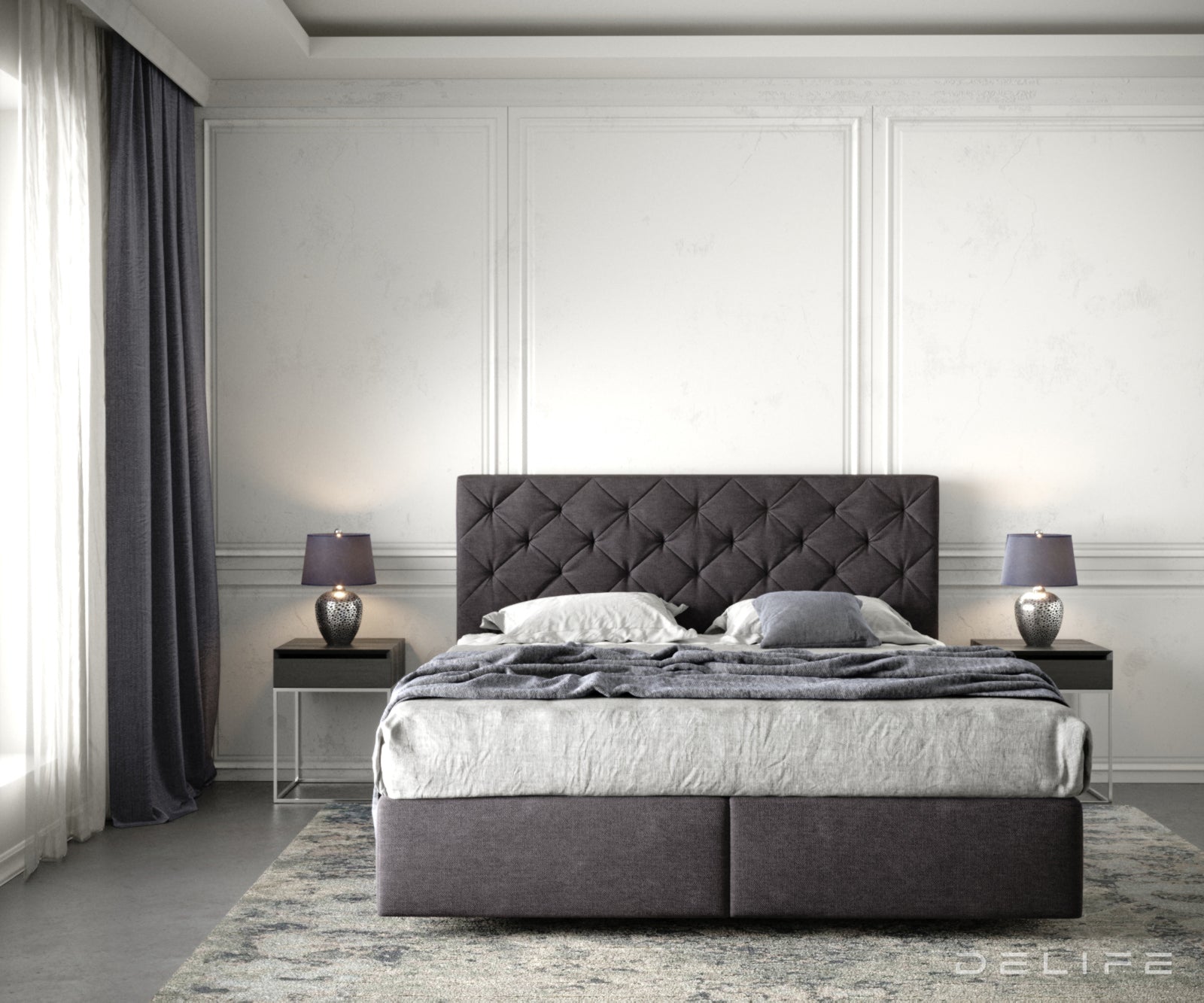 Box spring krevet Dream-Great s madracem i nadmadracem, Materijal: Mikrofibra