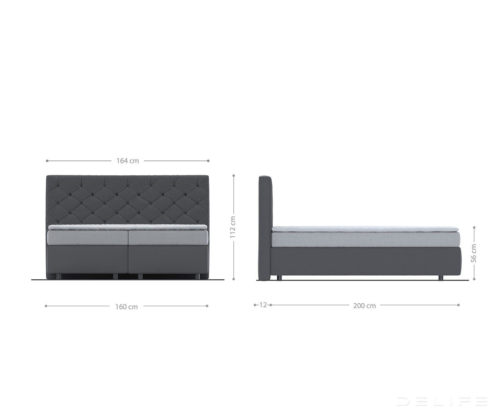 Box spring krevet Dream-Great s madracem i nadmadracem, Materijal: Mikrofibra