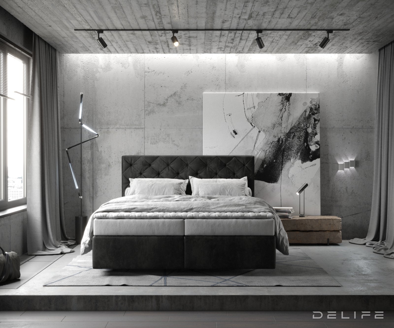 Box spring krevet Dream-Great s madracem i nadmadracem, Materijal: Mikrofibra
