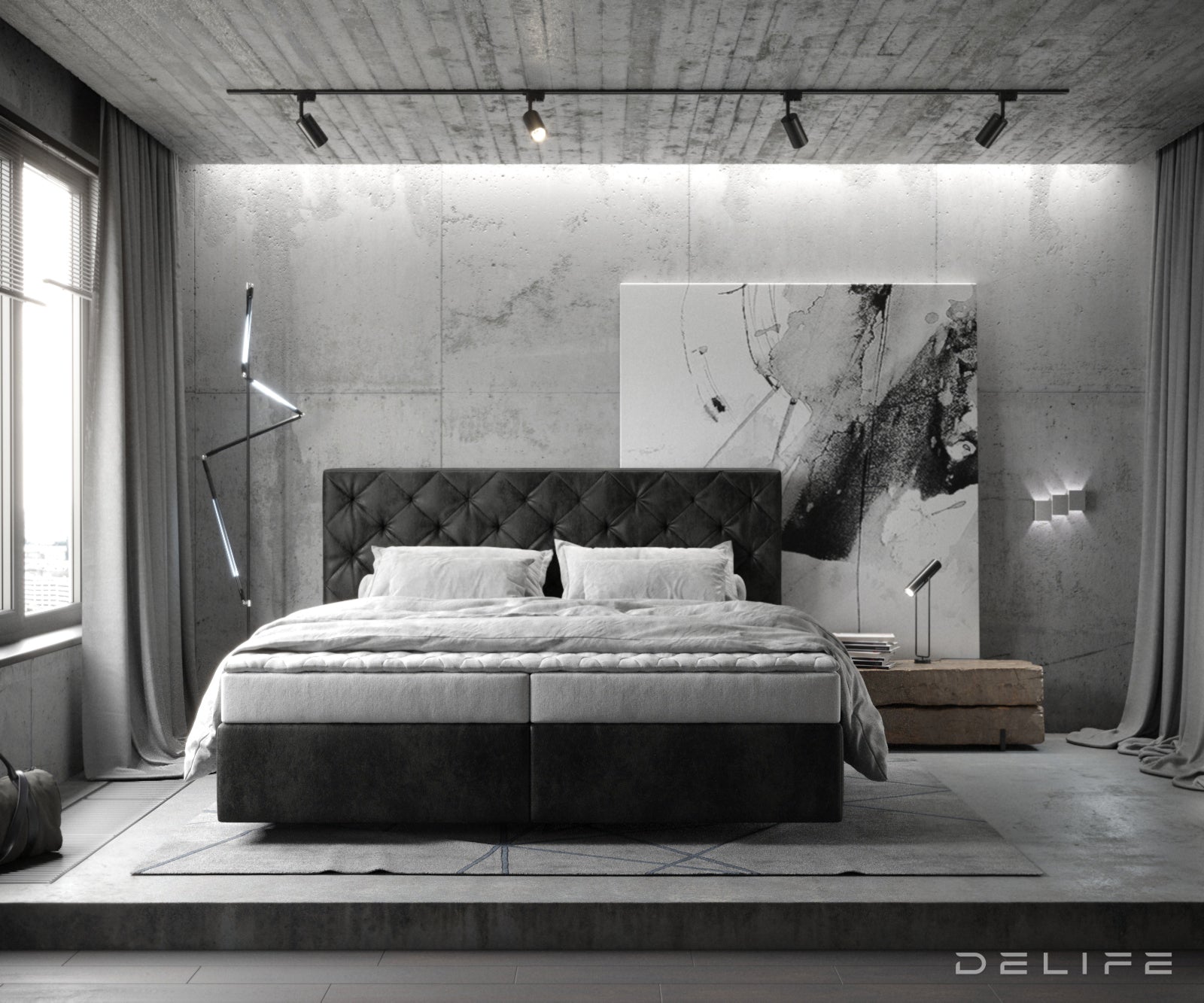 Box spring krevet Dream-Great s madracem i nadmadracem, Materijal: Mikrofibra