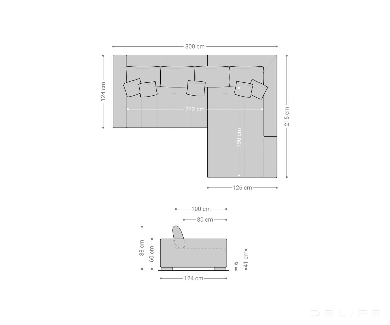 Kutna garnitura Josea 300x215cm, Materijal: Mikrofibra