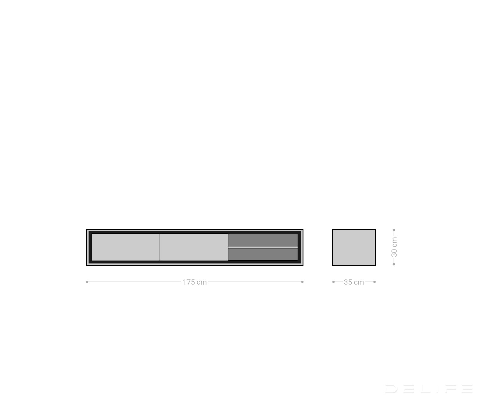 Komoda Stonegrace 175cm, Materijal: Bagrem