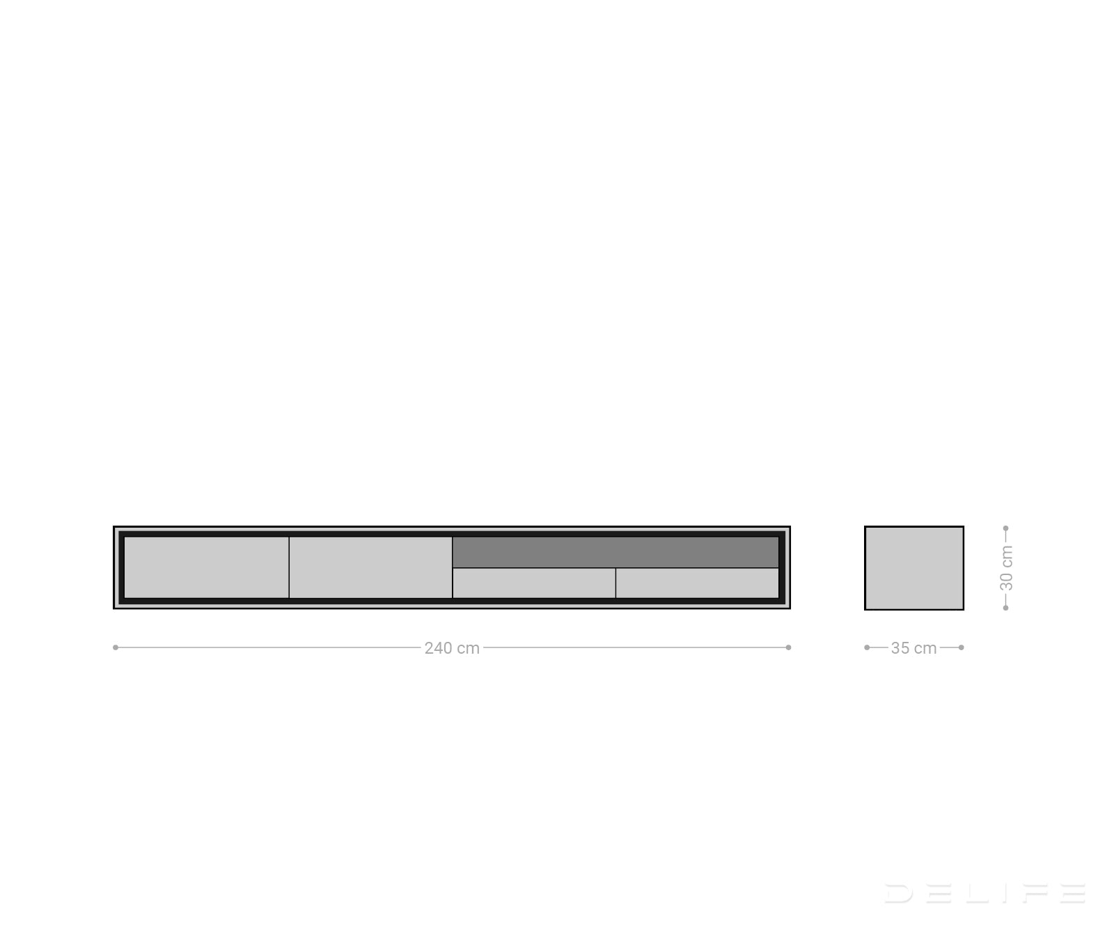 Komoda Stonegrace 240cm, Materijal: Bagrem