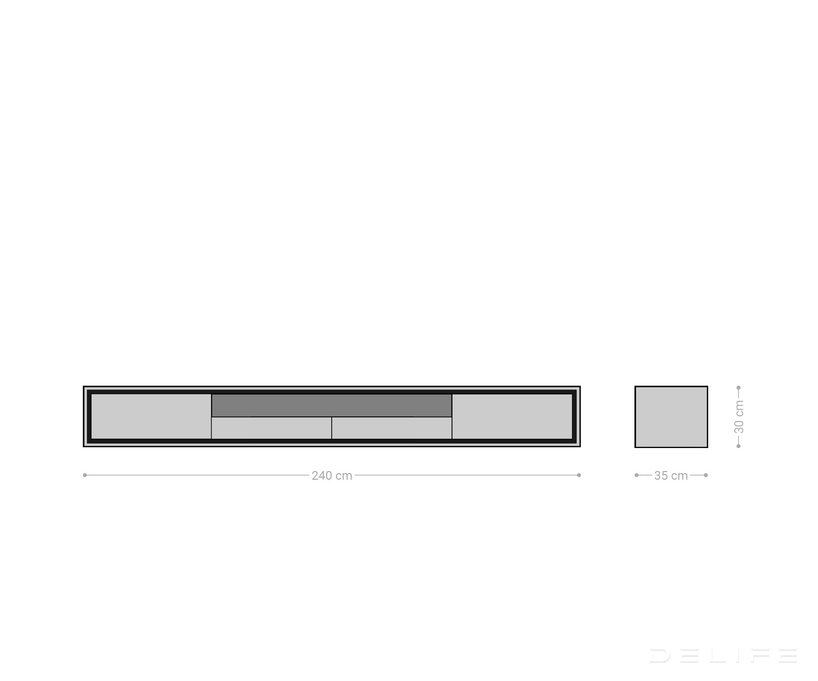 Komoda Stonegrace 240cm, Materijal: Bagrem