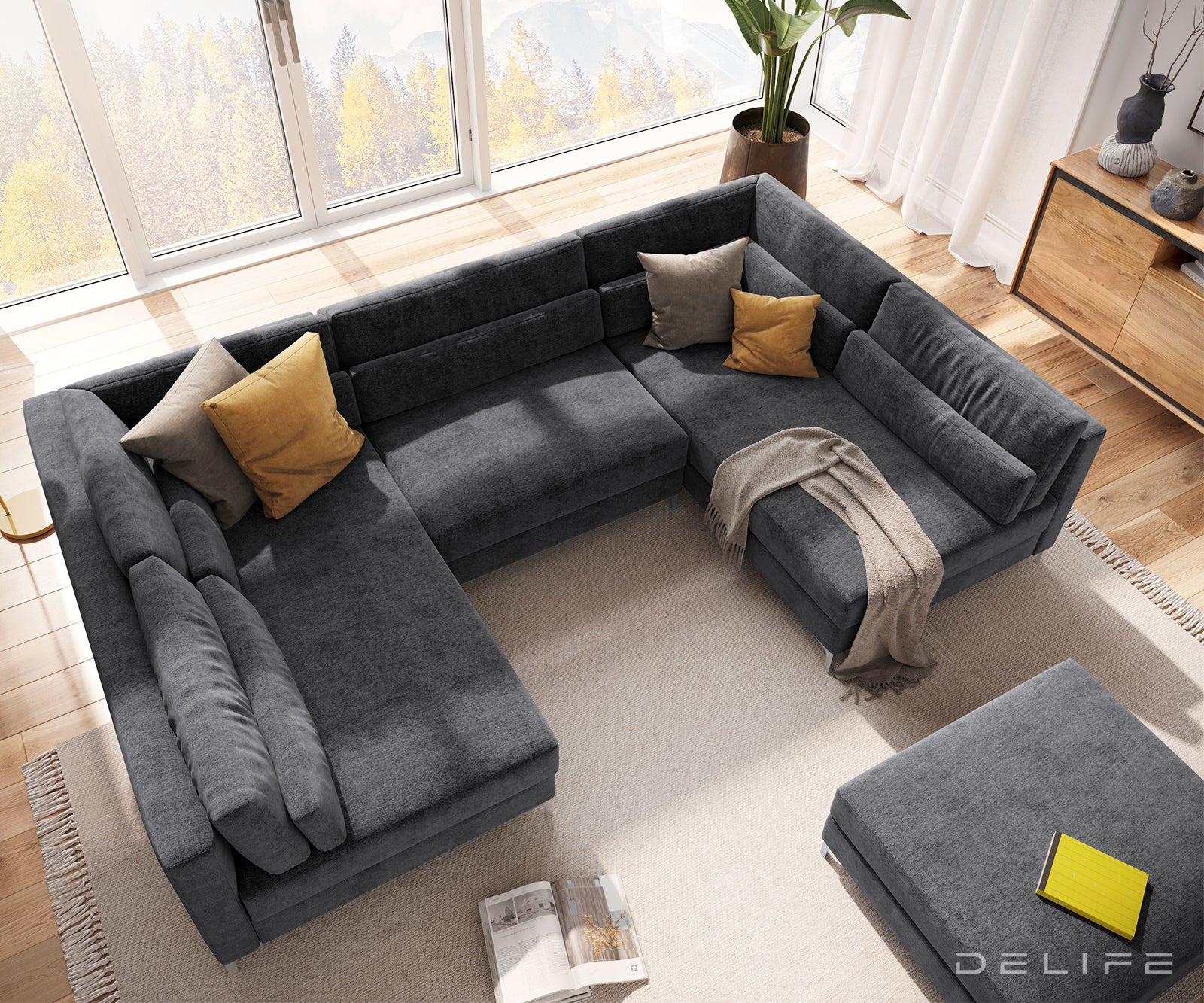 Kutna garnitura Elio 300x185cm, Materijal: Mikrofibra